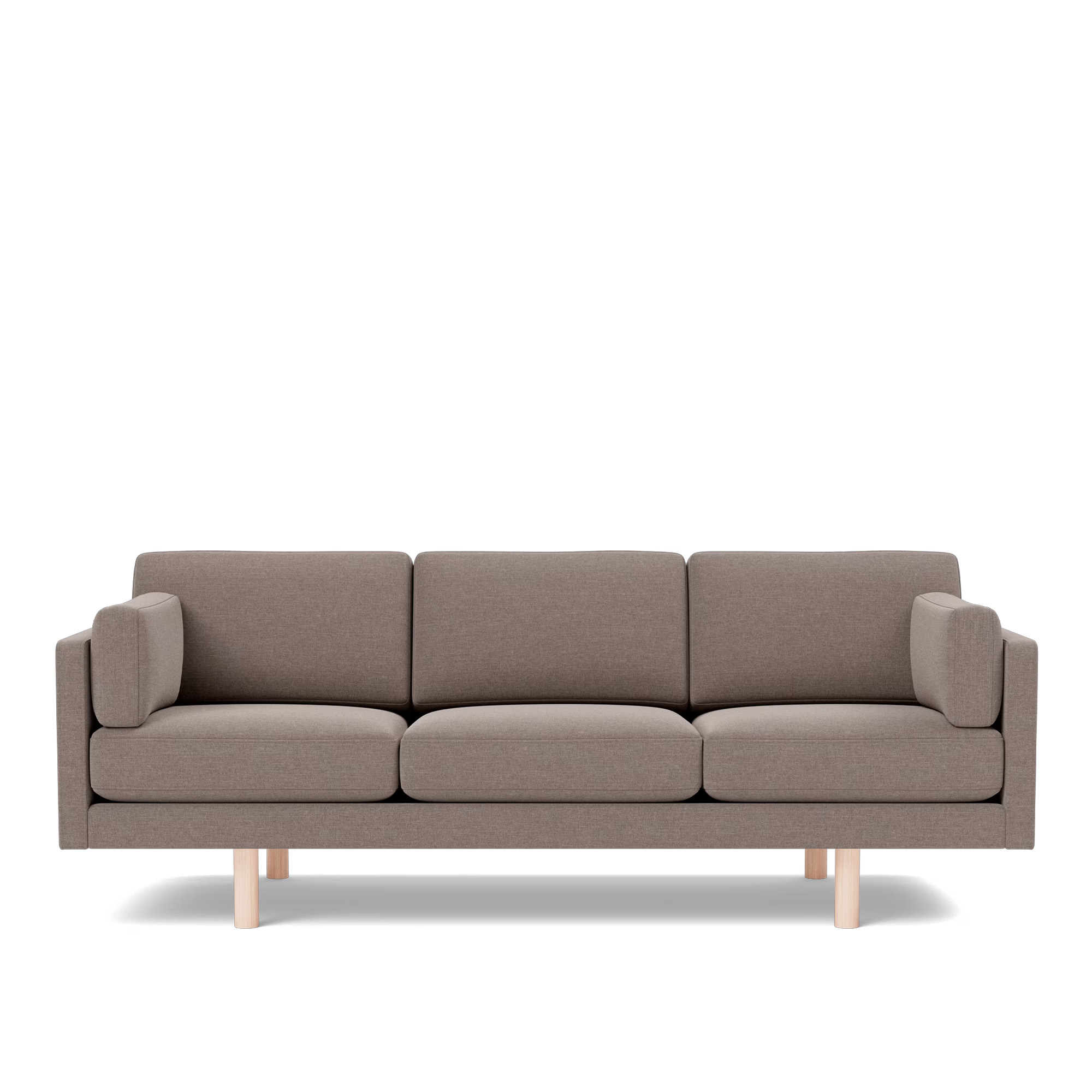 Fredericia Furniture - EJ220 Sofa - 3 seater - 212 cm - 3 cushions - Erik 9998 Broken Grey - Down wrap - without buttons - Oak soap treated - Soffor - Erik Jørgensen - Textilmaterial