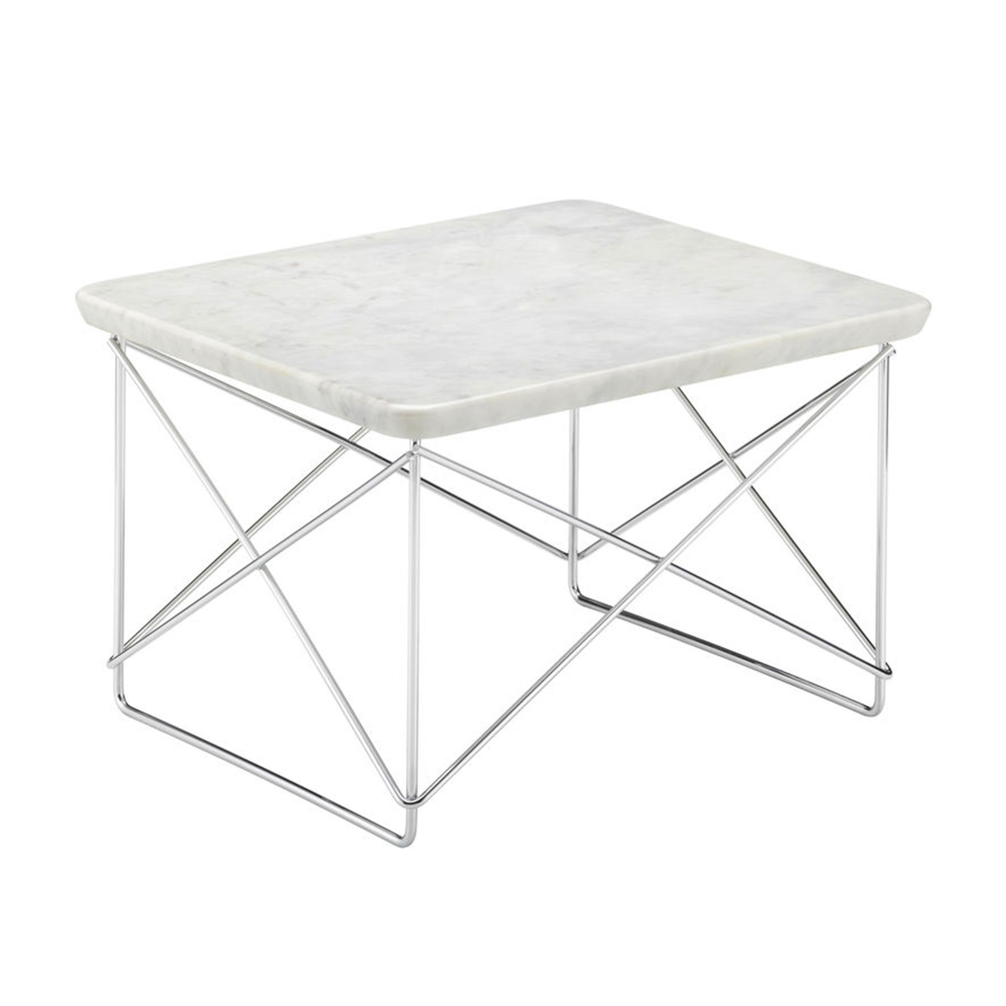 Vitra - LTR Marble Base Chromed - Småbord & sidobord - Charles & Ray Eames - Silver,Vit - Metall/Sten