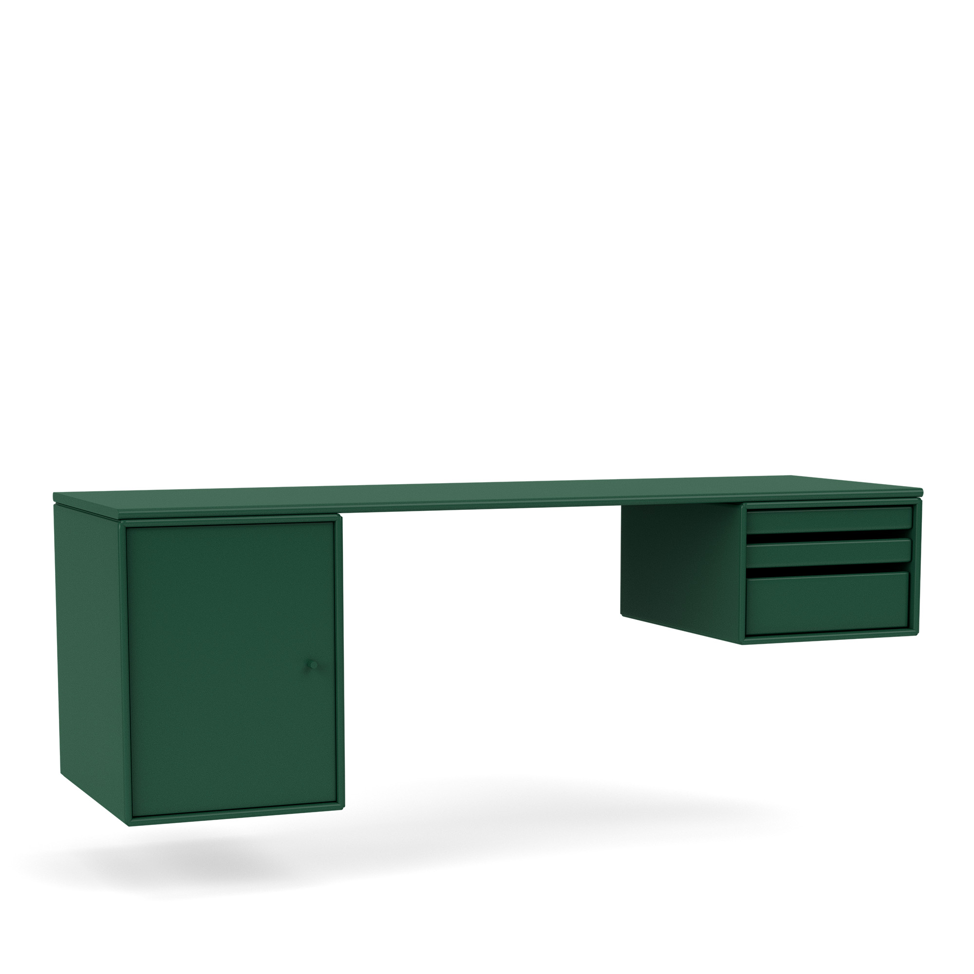 montana - workshop work desk 136-pine 04 suspension rails - skrivbord - peter j. lassen - grön - trä