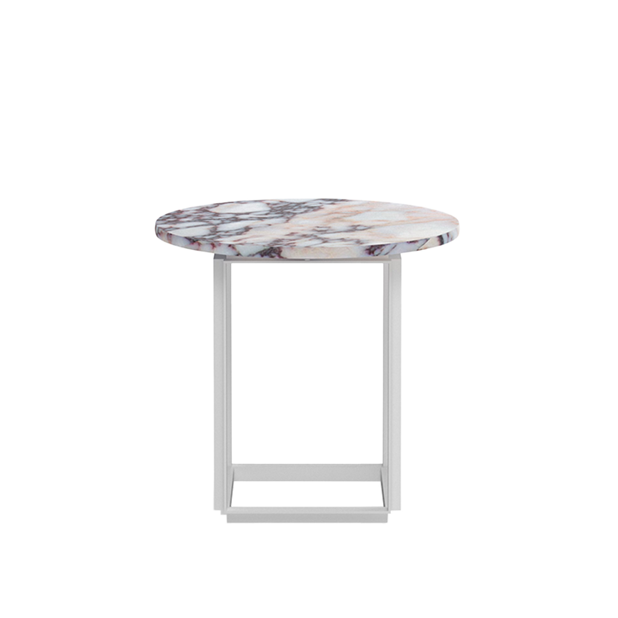 New Works - Florence Side Table Ø50 / White Viola Marble - Småbord & sidobord - New Works Studio - Vit - Metall/Sten