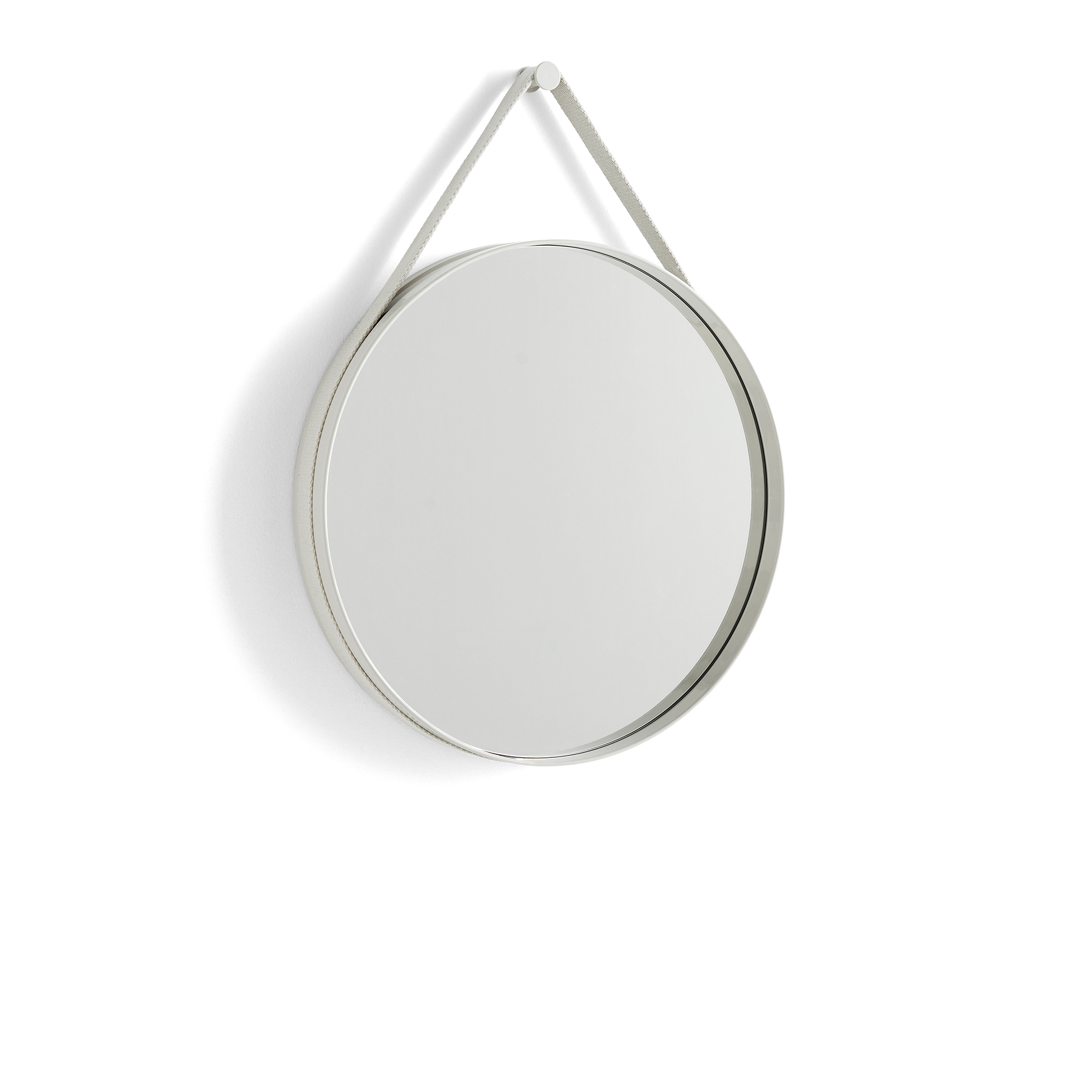 HAY - Strap Mirror No 2 Ø50 - Light Grey - Väggspeglar - Grå