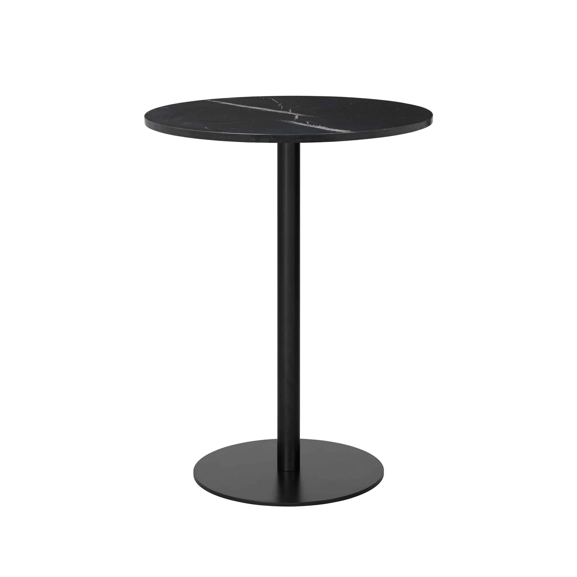 Gubi - Gubi 1.0 Bar Table, Round, Ø60, Black Base, Marble Top - Marrone Emperador - Barbord - Brun - Metall/Sten