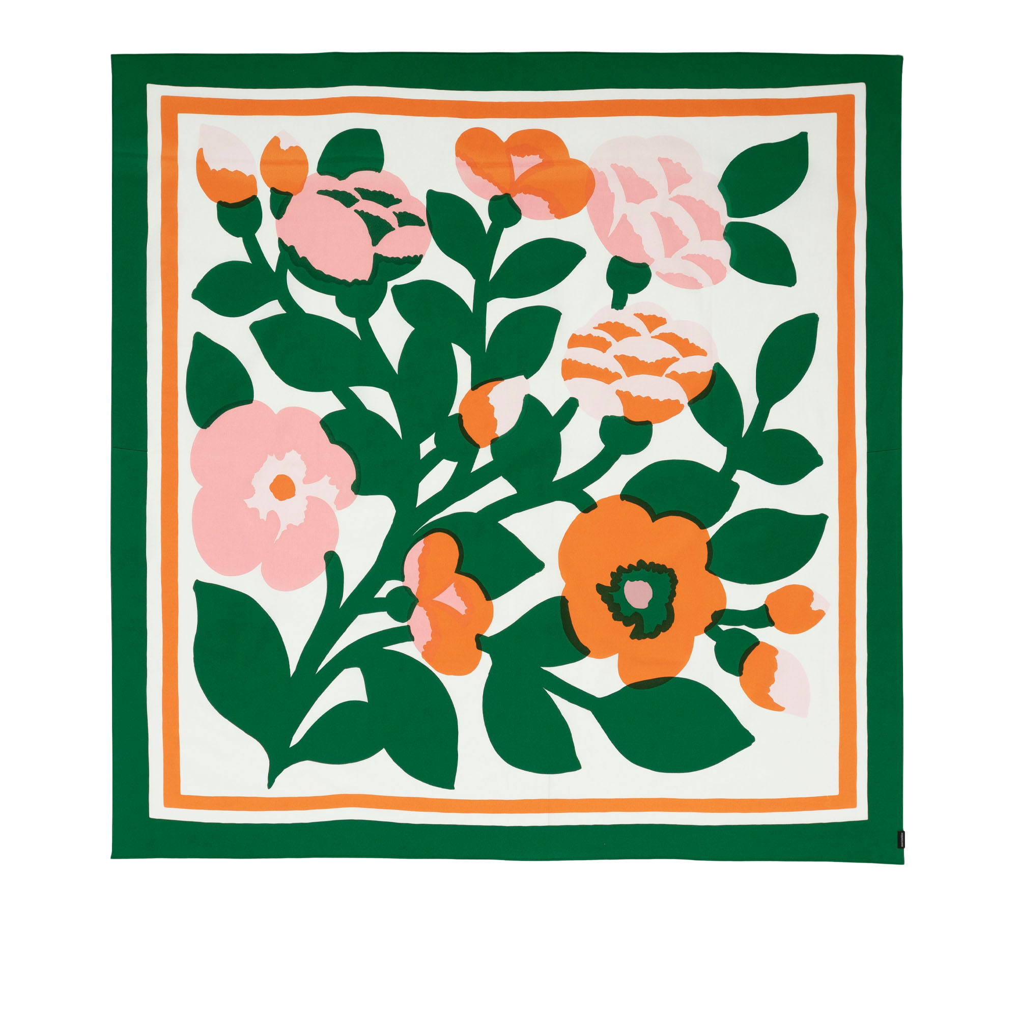 Marimekko - Pieni grønn grønn grønn duk - Duker - Katsuji Wakisaka - Rosa,Oransje,Grønn,Hvit