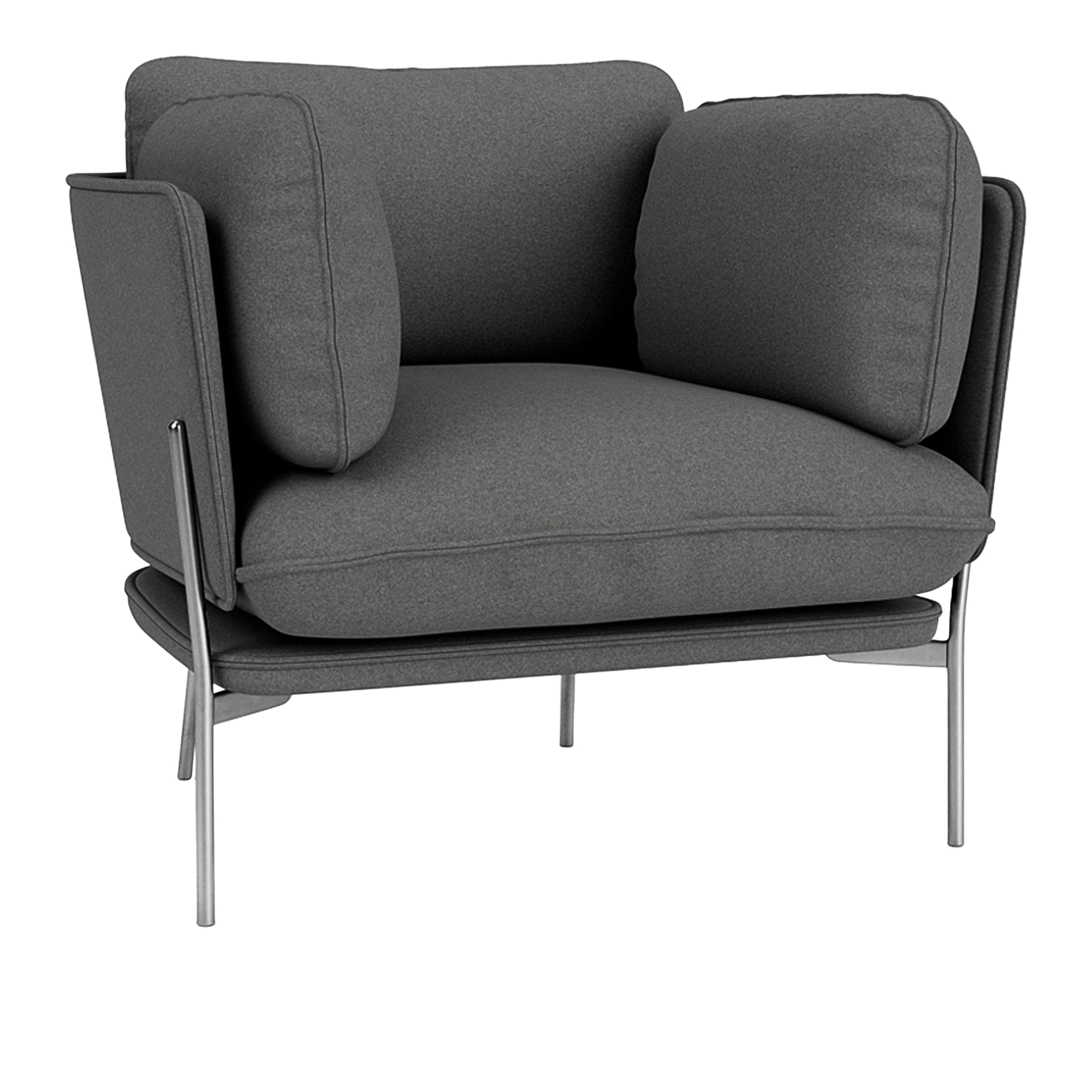 &Tradition - Cloud LN1 - Chrome - Fabric cat.2 - Divina Melange 3 170 - Fåtöljer - Luca Nichetto - MDF/Metall