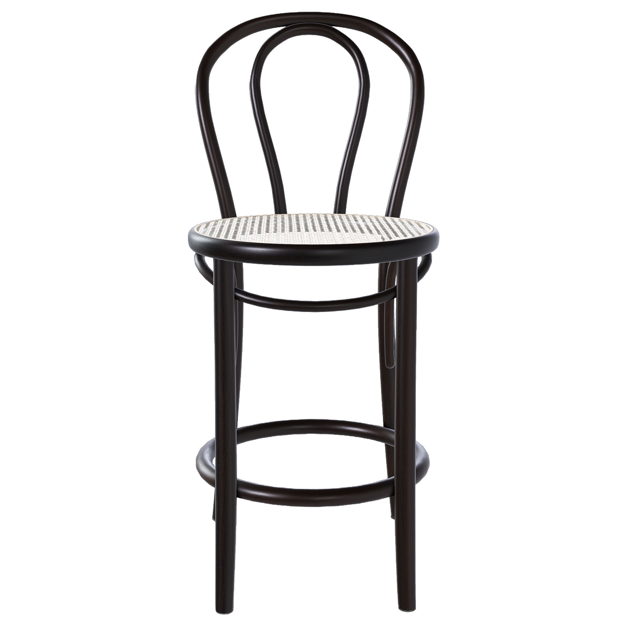 Ton - Ton barstool 18 low - coffee b4 / cane - Barstolar - Brun - Tr&auml;