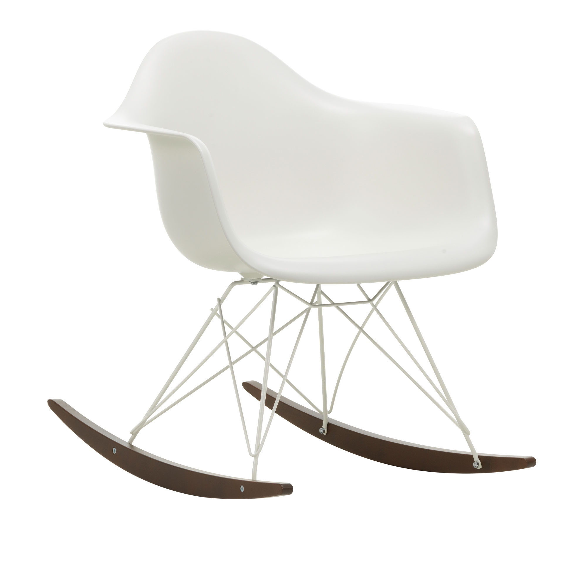 Vitra - Eames Plastic Armchair RAR - 04 White - White Base - Dark Maple - Matstolar - Charles & Ray Eames - Vit - Metall/Trä/Plast