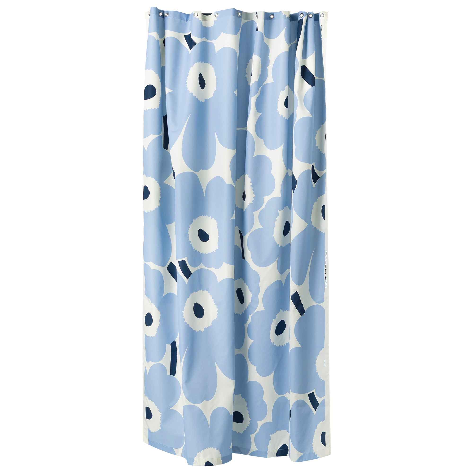 Marimekko - Unikko Shower Curtain 180 x 200 Off White Lt.Blue Navy - Handdukshängare - Maija Isola | Inredning - Badrumsinredning - Handdukshängare | Möbelexperten