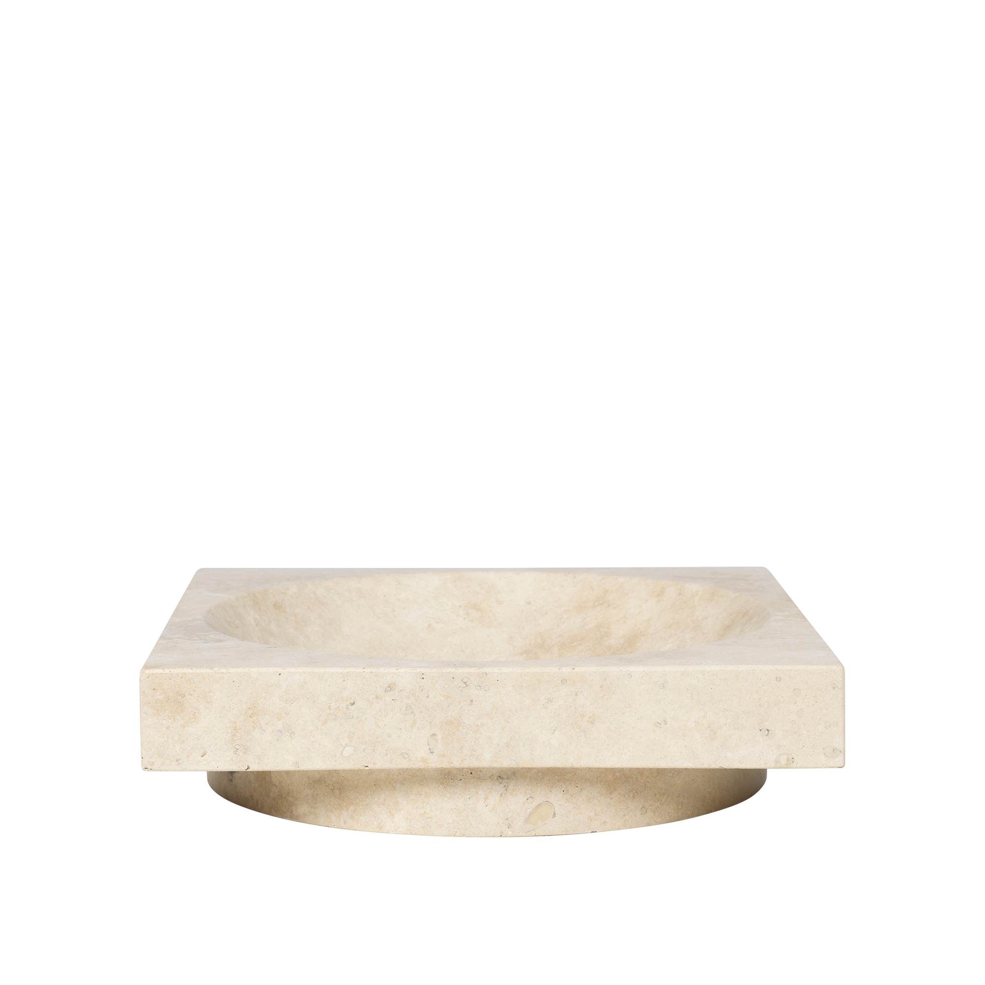 Ferm Living - Hew Low Centrepiece - Travertine - Skålar - Beige | Inredning - Inredningsdetaljer - Skålar | Möbelexperten