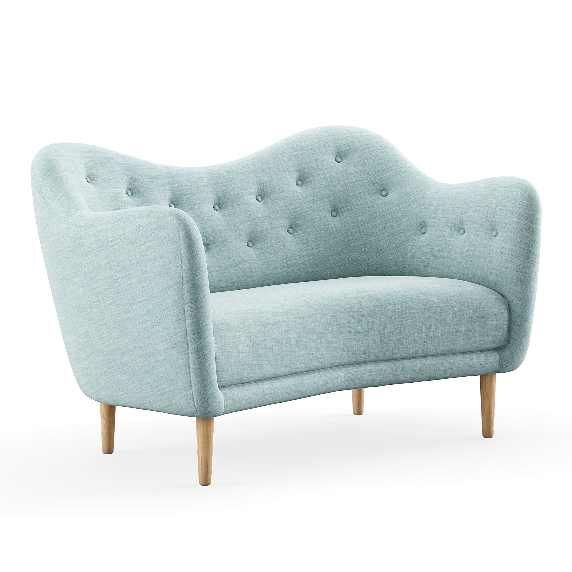 House of Finn Juhl - 46 Sofa, Clear oiled oak, Cat. 1 Remix 823 - Soffor - Finn Juhl - Blå