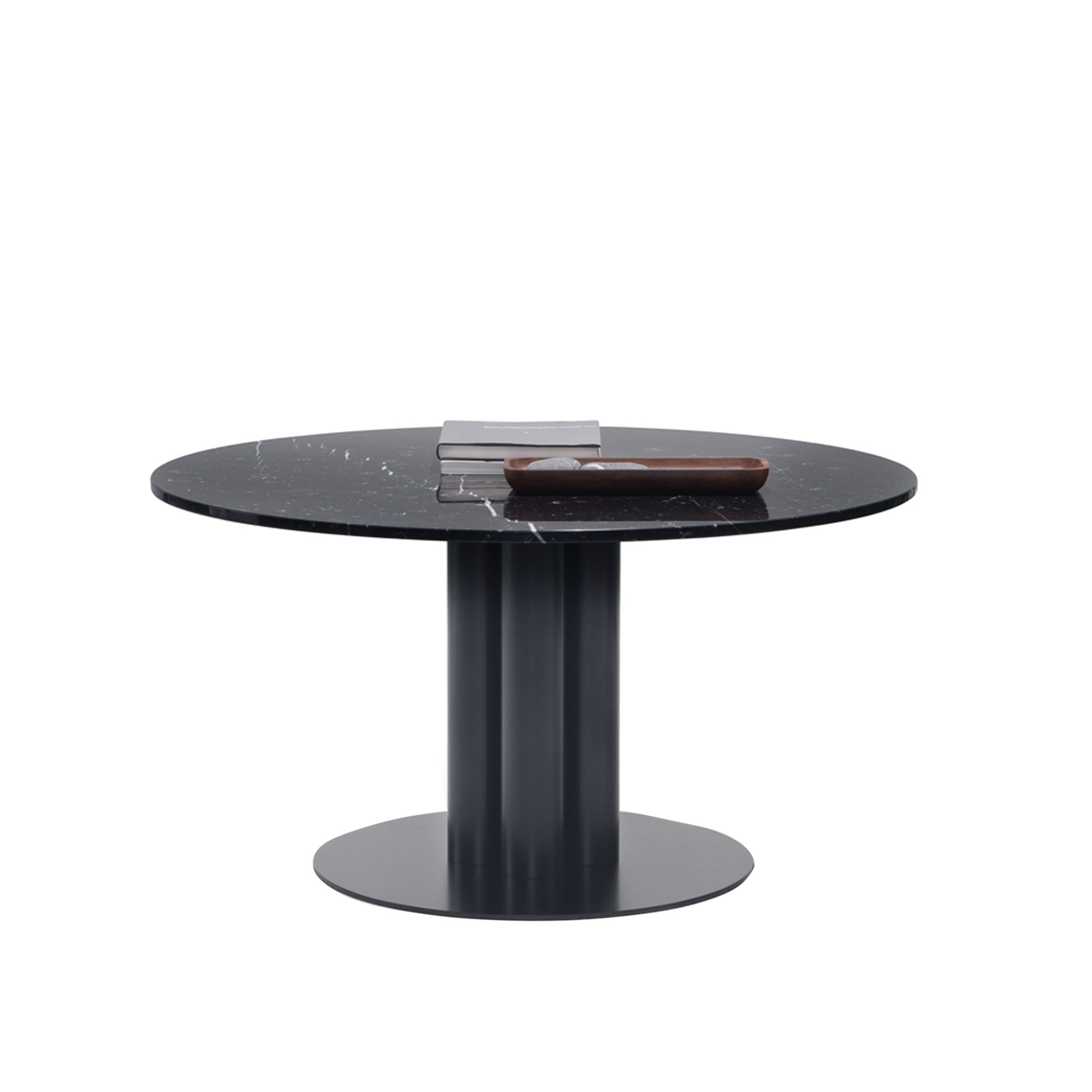Arflex - Goya Dining Table 4707, Base Lacquered Black, Top Marquinia Marble - Matbord - Svart - Metall/Sten