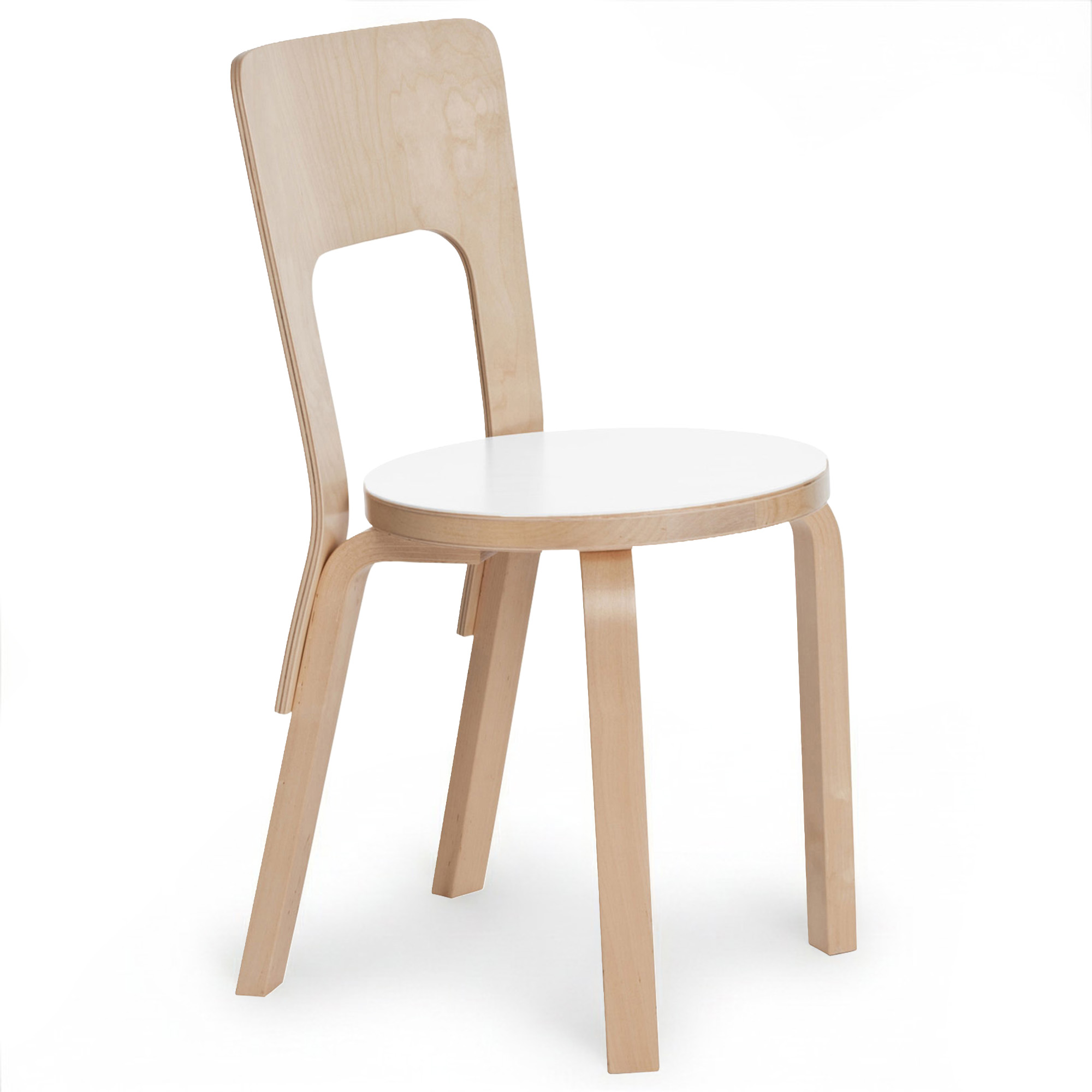 Artek - Stol 66 Vit Laminat - Matstolar - Alvar Aalto - Vit - Laminat/Trä | Möbler - Stolar Och Pallar - Matstolar | Möbelexperten