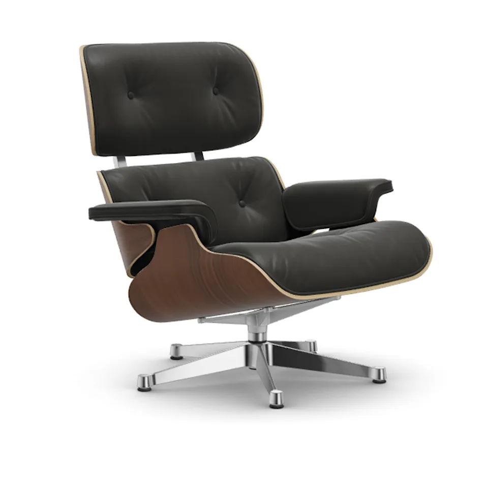 Eames Lounge Chair Black-pigmented Walnut Polished fåtölj
