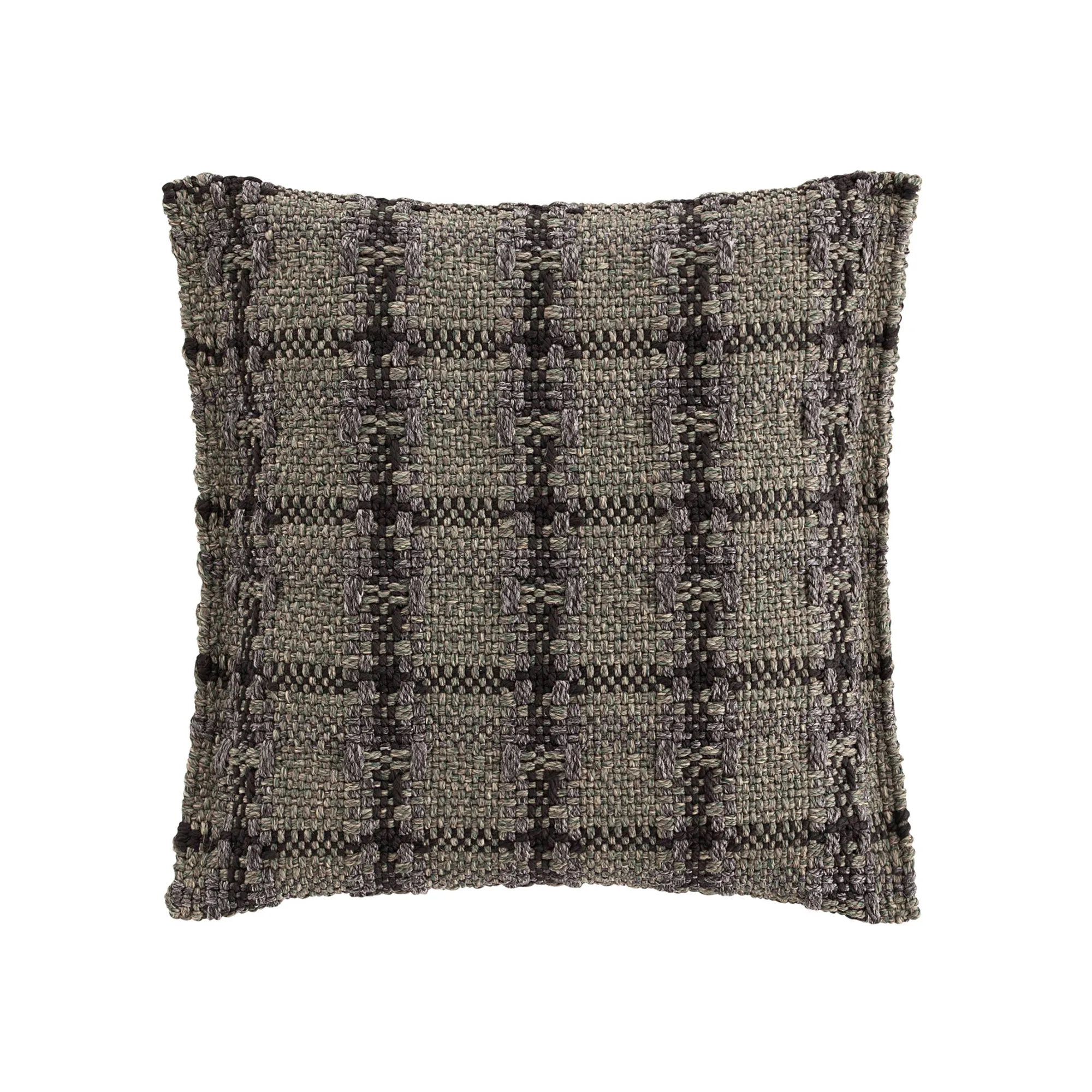 Garden Layers Small Cushion - Checks Green