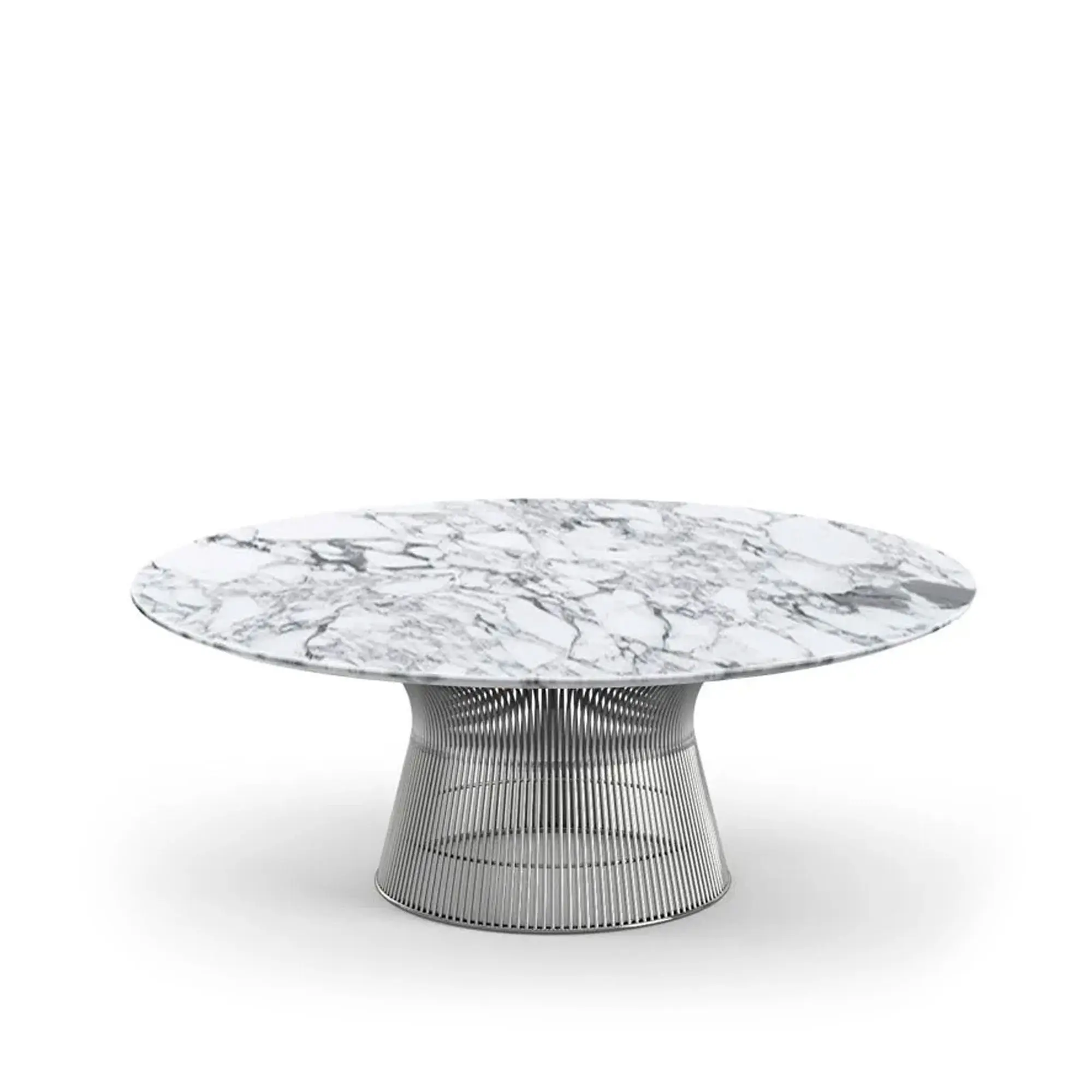 Platner soffbord Ø 92 cm Polerad Nickel