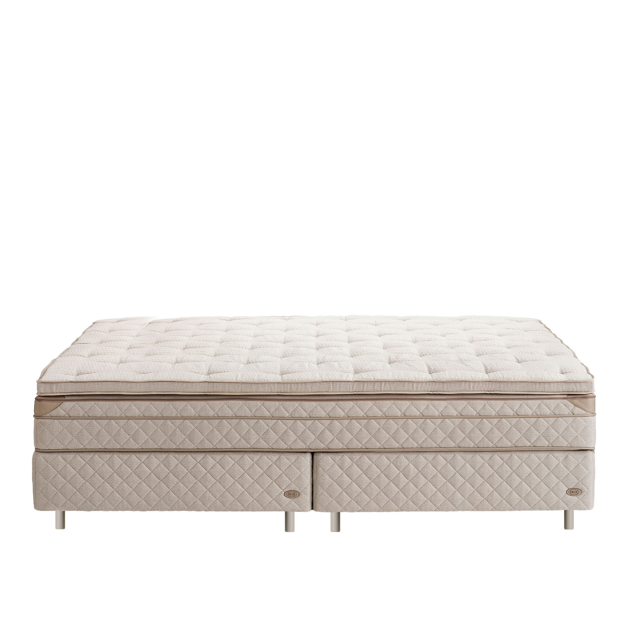 DUX - Dux 60 res&aring;rbotten/ Dux 60 res&aring;rmadrass fast/ Top Pad Plus B&auml;ddmadrass 210x200 cm/ Rund oatmeal 12 cm - S&auml;ngar - Beige