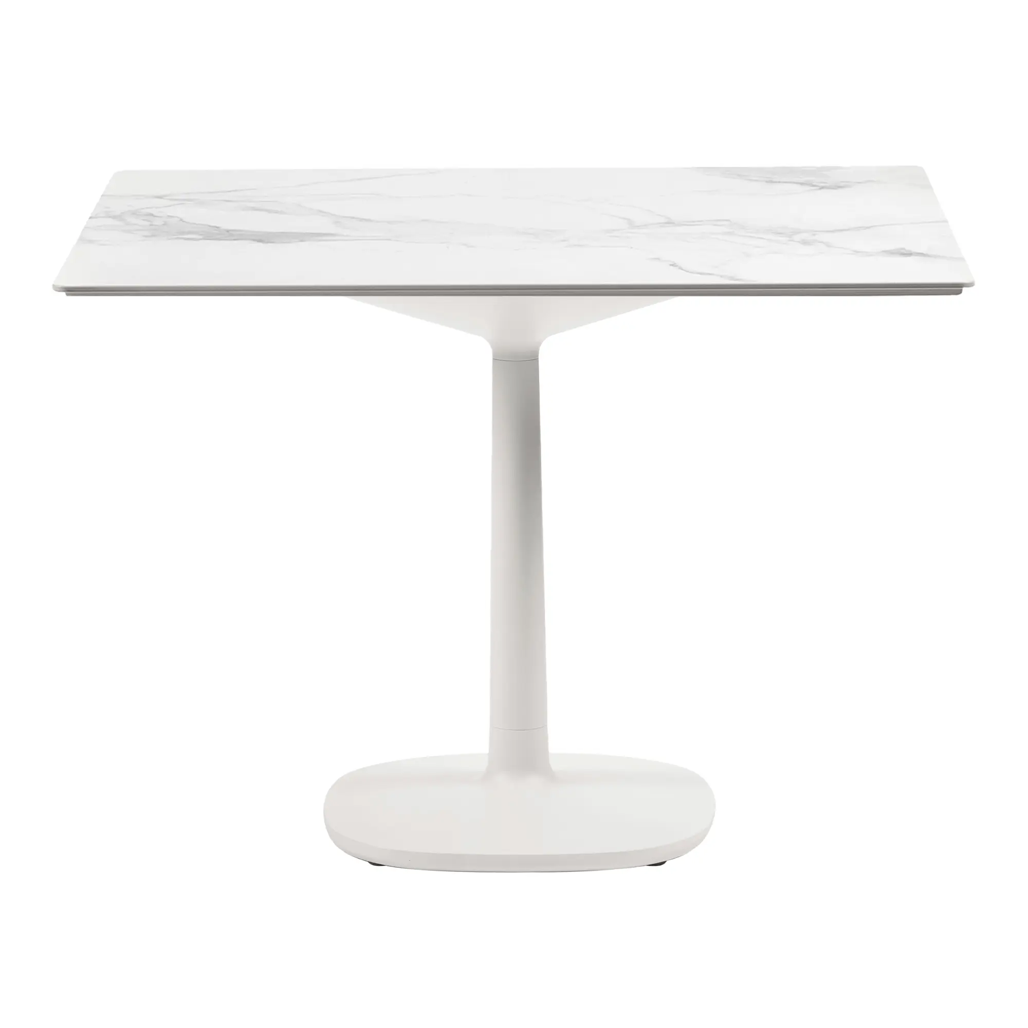 Multiplo 4138 kvadratiskt bord 118x118cm med stor kvadratisk bas R1,5cm