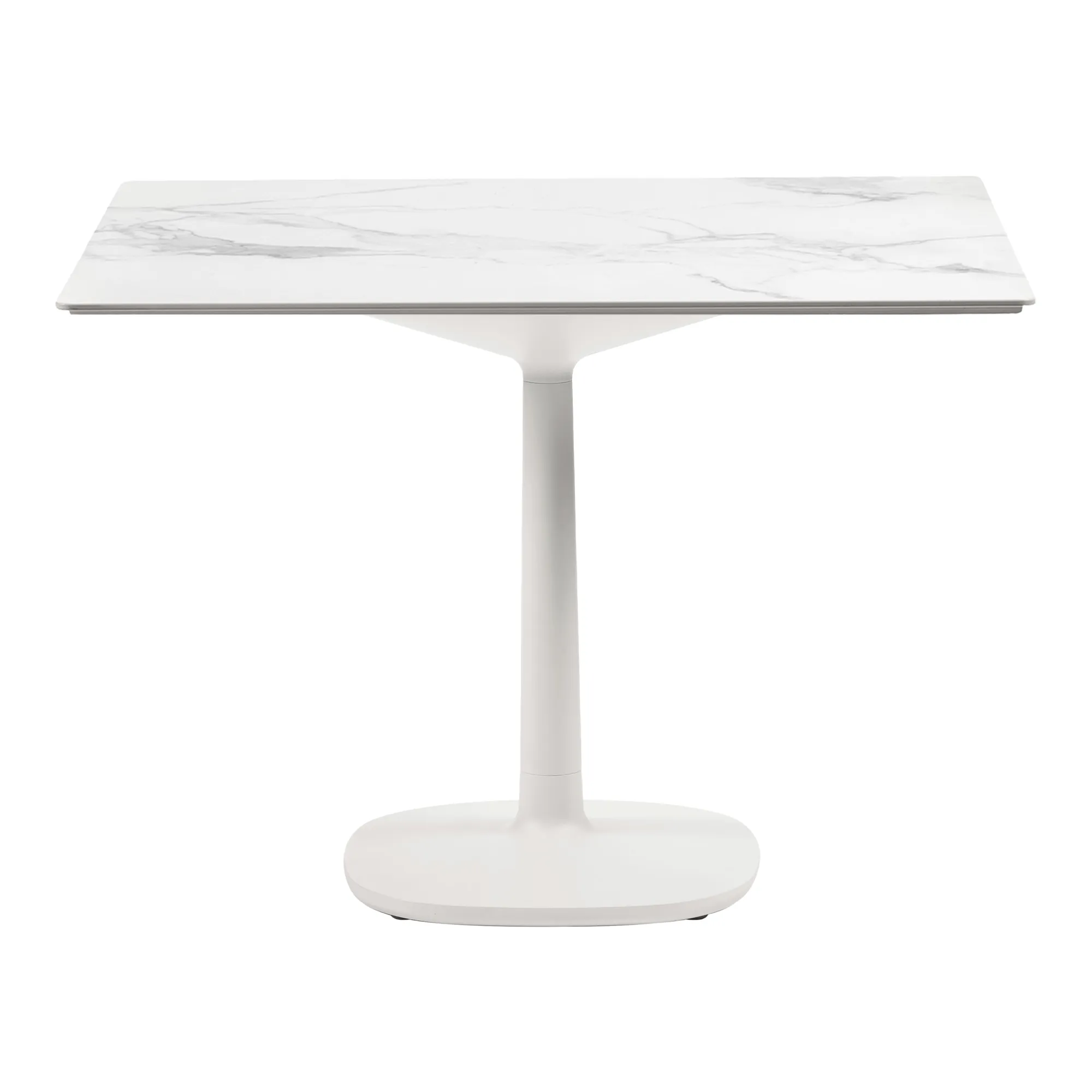 Multiplo 4138 kvadratiskt bord 118x118cm med stor kvadratisk bas R1,5cm