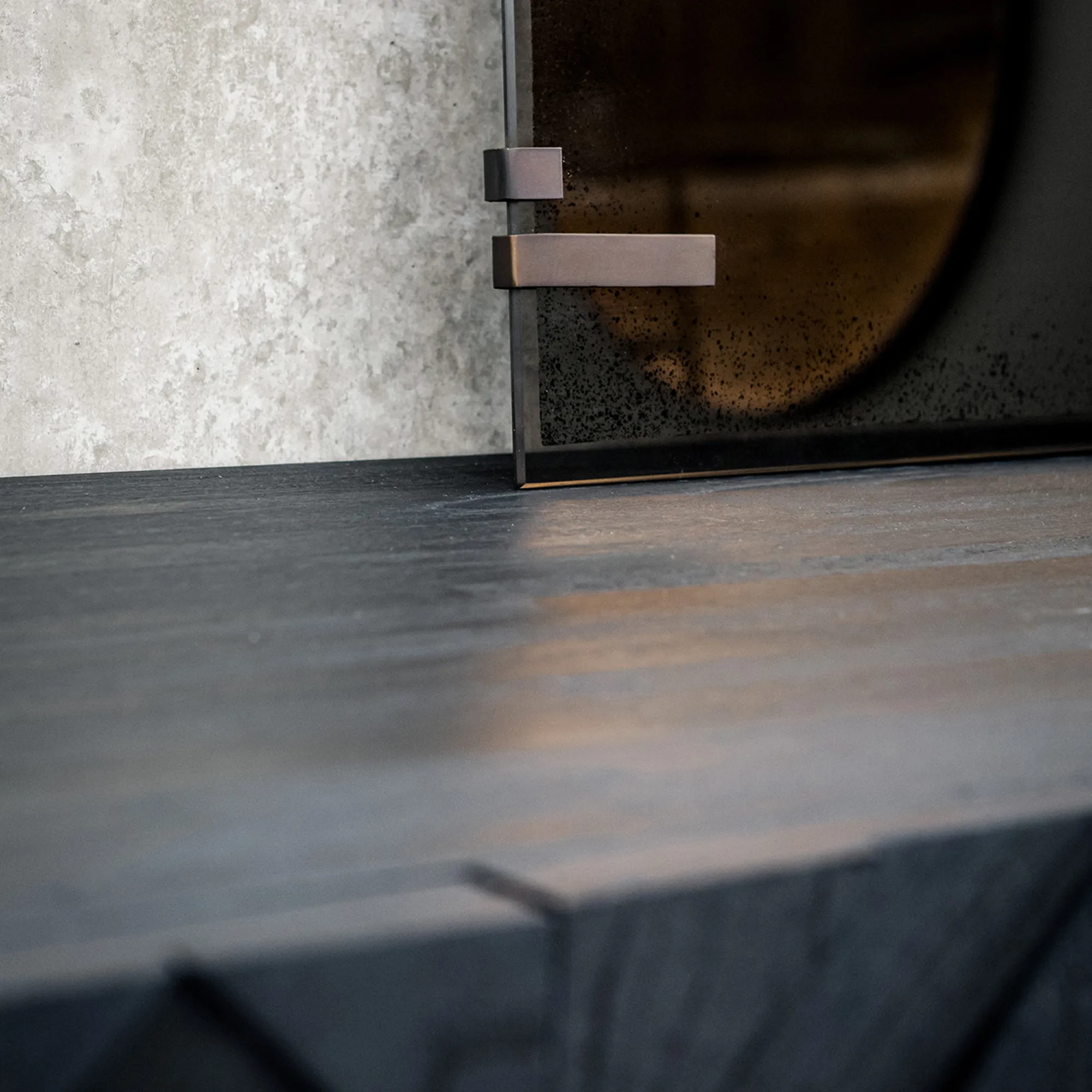Teak Graphic Black Sideboard