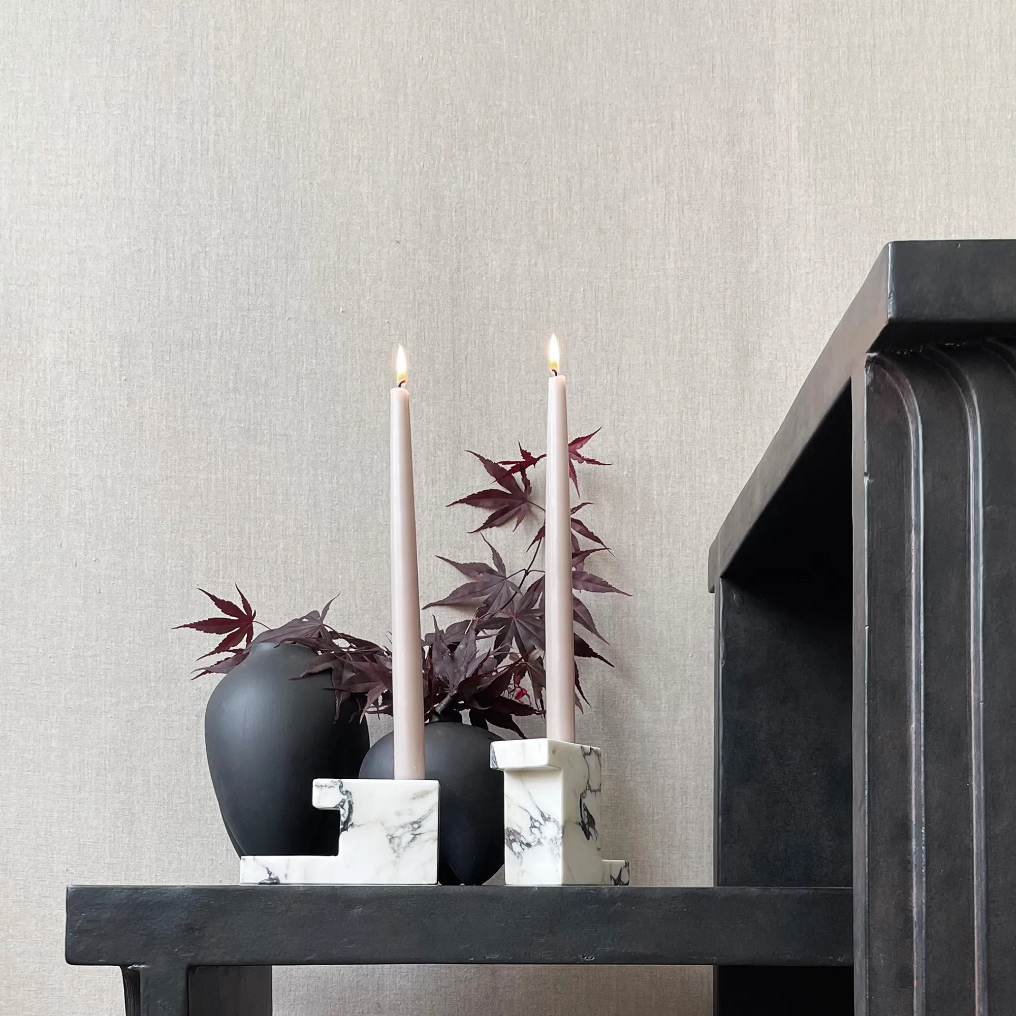 Brick Candle Holder Calacatta