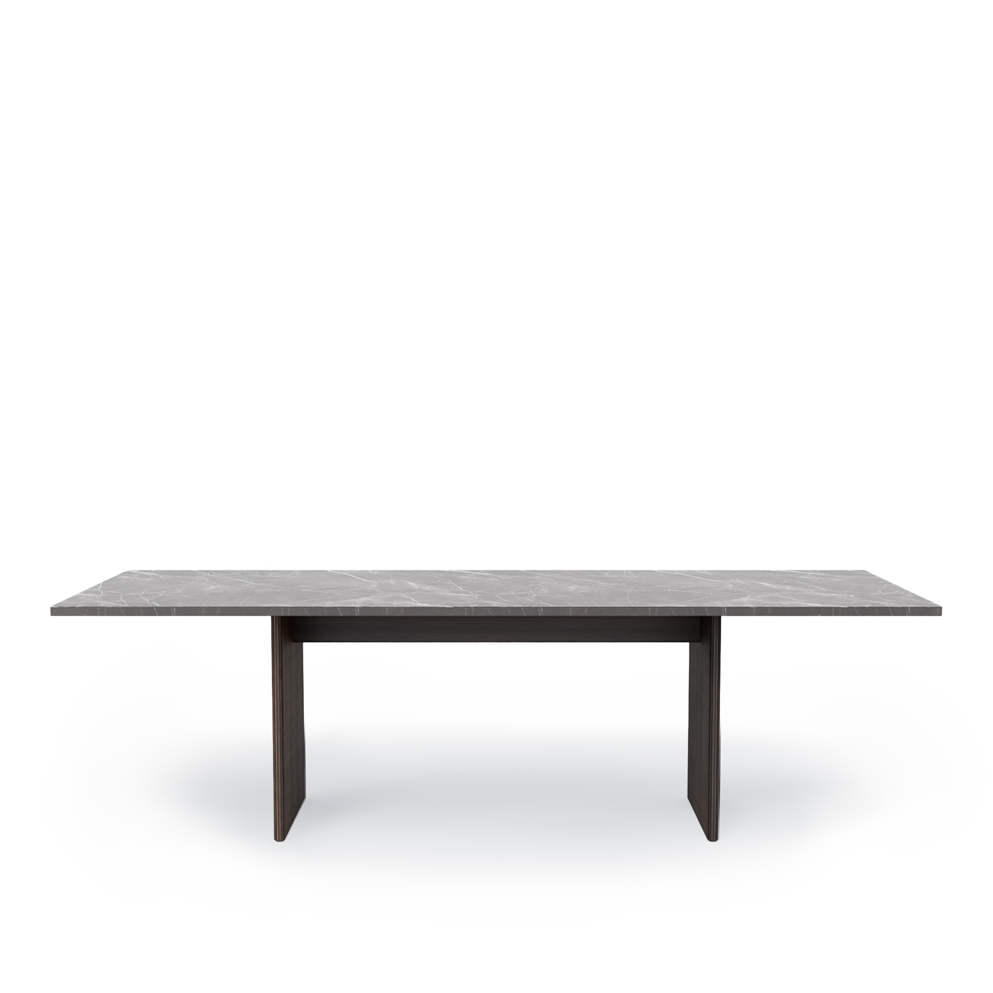 vipp - vipp496 cabin kvadratiskt matbord mörk ek med pietra grey skiva - matbord - grå