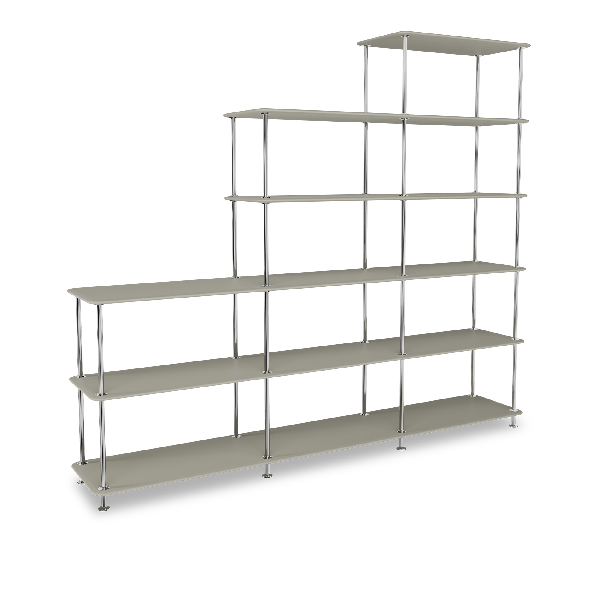 montana - montana free 542000 225-fennelstructure 44c-chrome - hyllor & hyllsystem - jakob wagner - grå - metall/trä