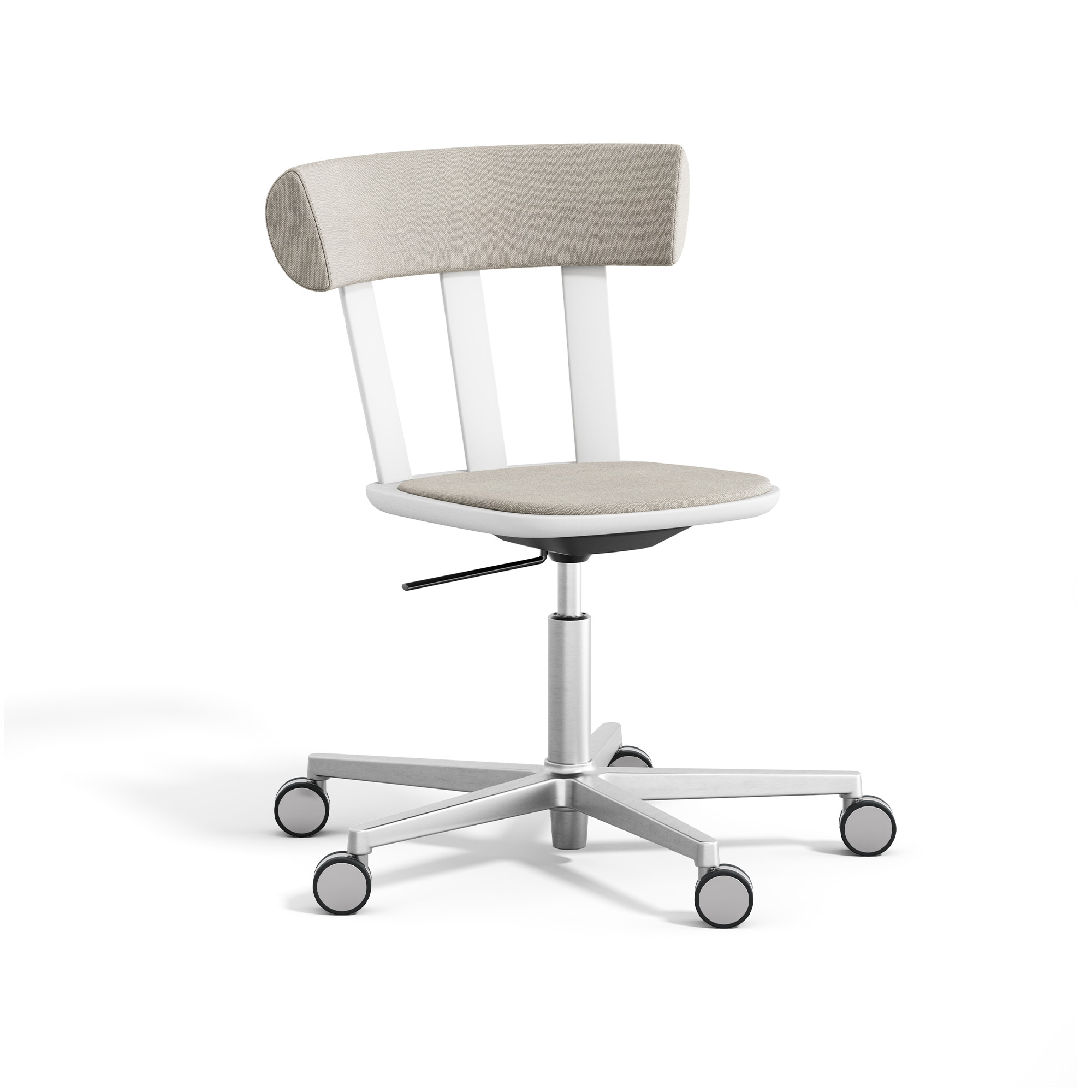 Stolab - Alt Stol Klädd Björk, S-Stativ Silver, Vit 21, Hallingdal 65-103 - Form Us With Love - Vit - Metall/Trä