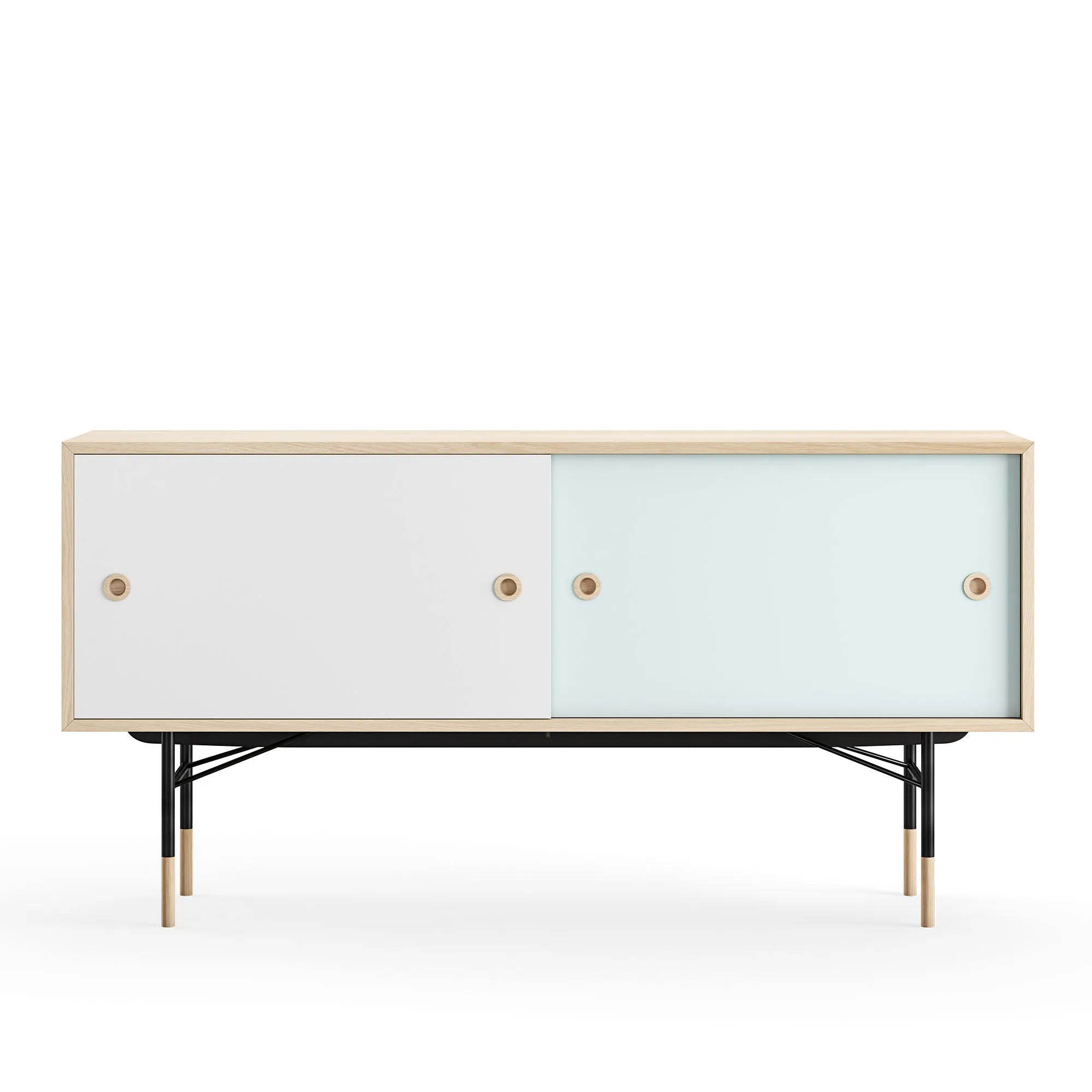 Sideboard utan lådor Oak White/Light Blue