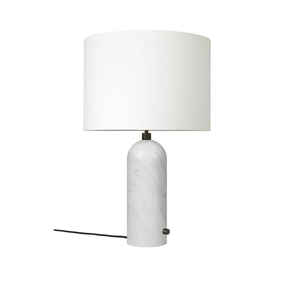Gravity bordslampa large vit marmor