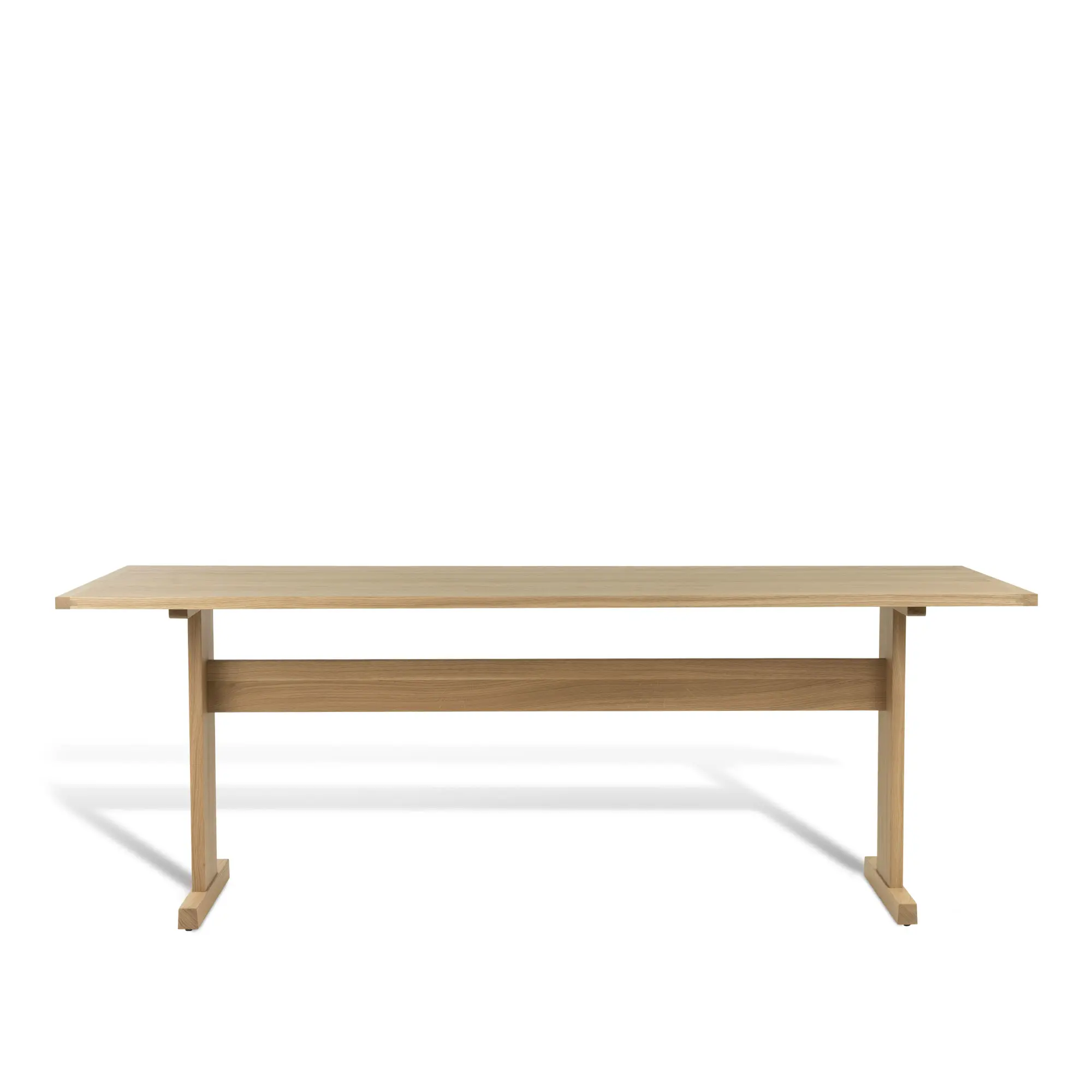 Arv spisebord 85 × 200 cm i hvitpigmentert mattlakkert eik