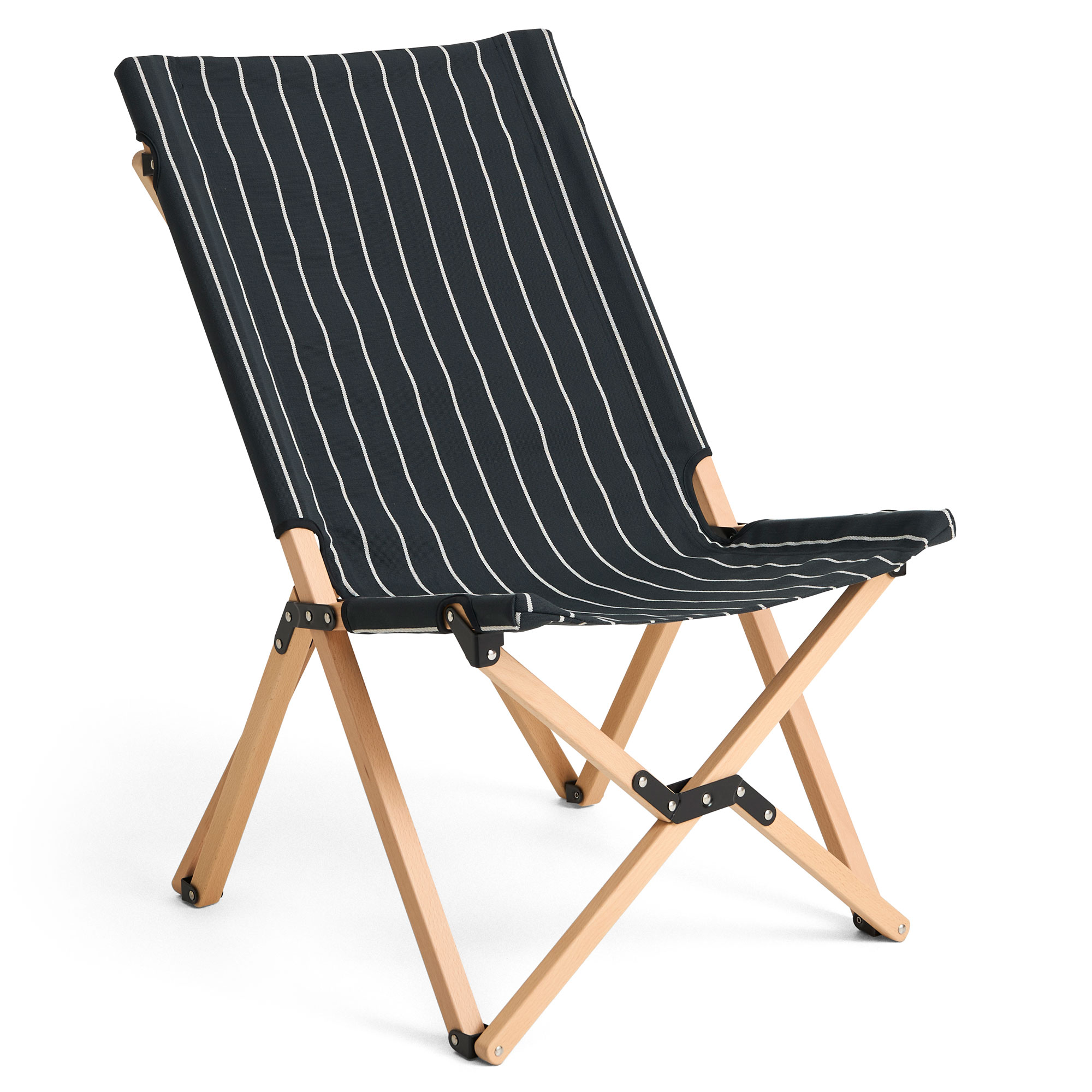 HAY - Outdoor Market Folding Chair black with beige stripe - Solstolar och sols&auml;ngar - Jasper Morrison - Svart - Tr&auml;
