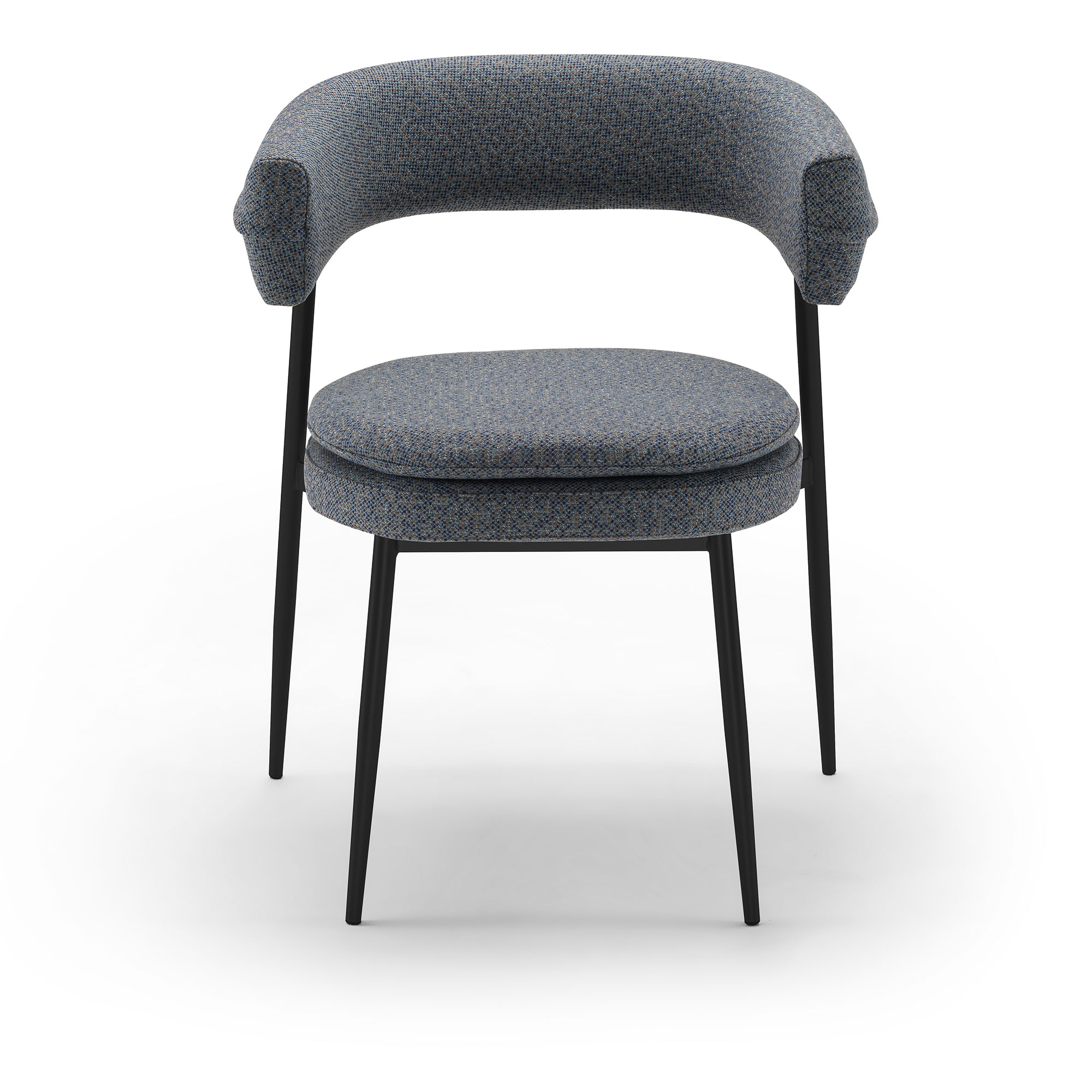 Zanotta - Nena Armchair, Graphite Painted Steel, Fabric Cat. 40 Quinoa 32256 - Spisestoler - Lanzavecchia + Wai - Flerfarget - Metall/Tekstilmateriale/Plast