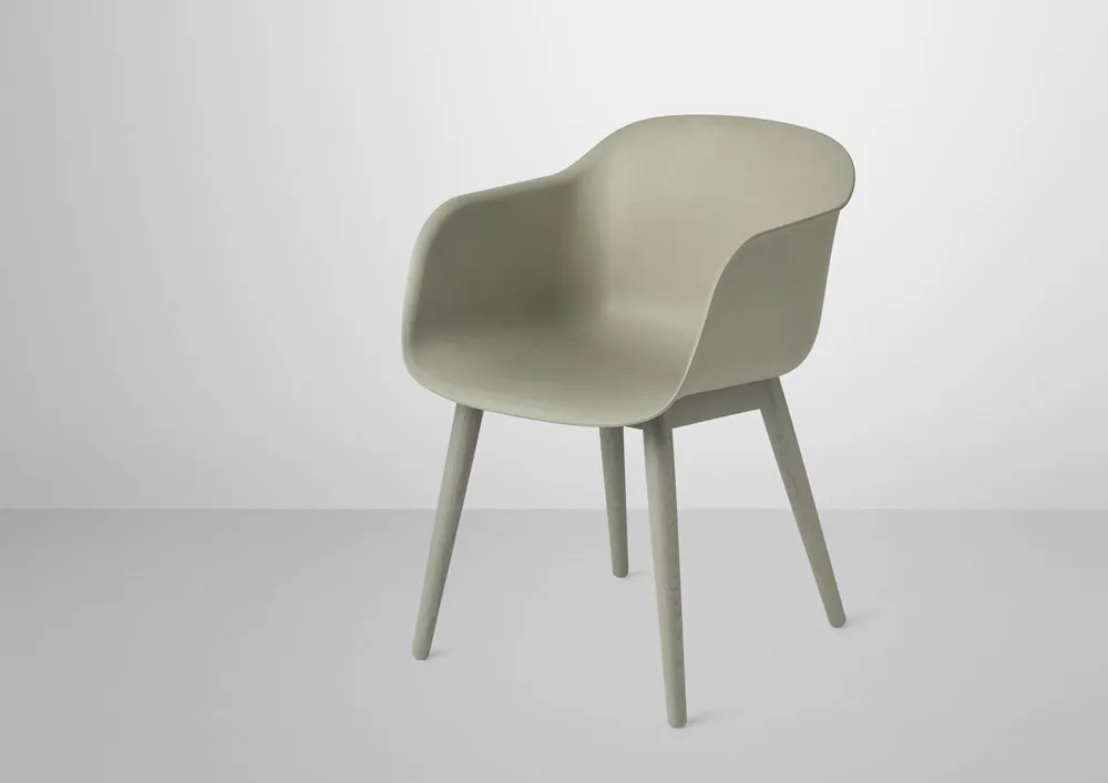 Fiber Armchair - Wood Base