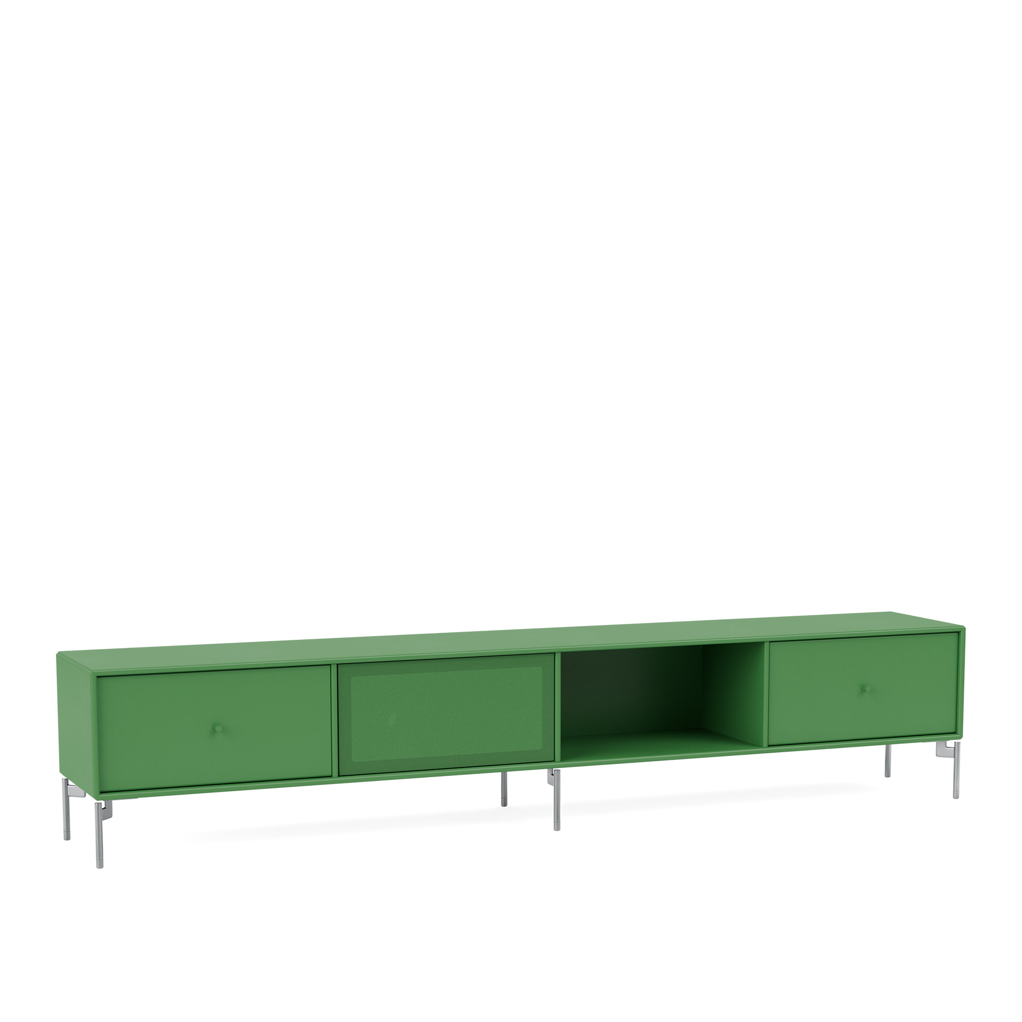 montana - octave vii tv bench 152-parsley matt chrome - tv-bänkar - peter j. lassen - grön - trä