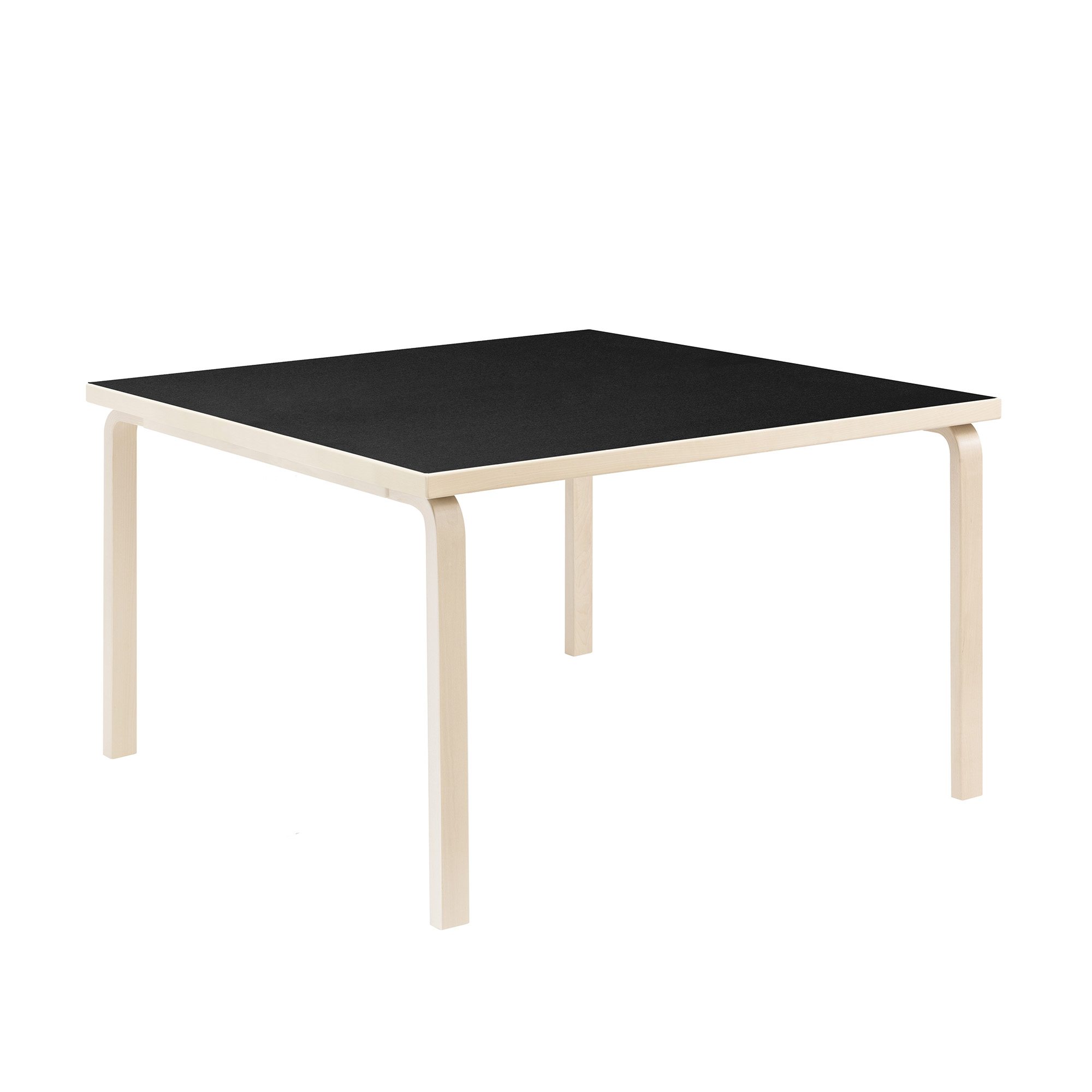 Artek - Aalto bord kvadratiskt 84 svart linoleum - Matbord - Alvar Aalto - Svart - Trä