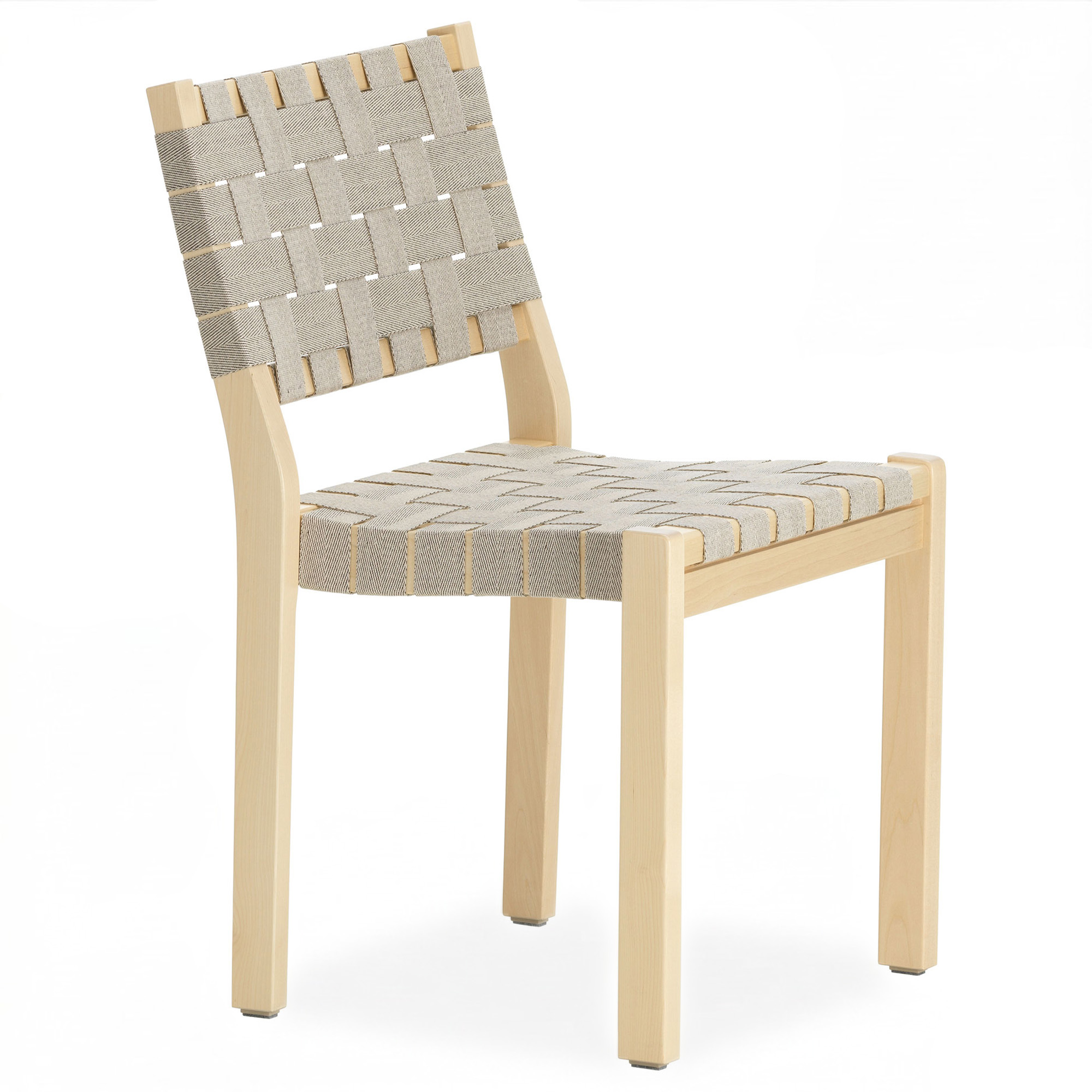Artek - Chair 611 Bj&ouml;rk/Natural Black - Matstolar - Alvar Aalto - Beige - Naturmaterial/Tr&auml;
