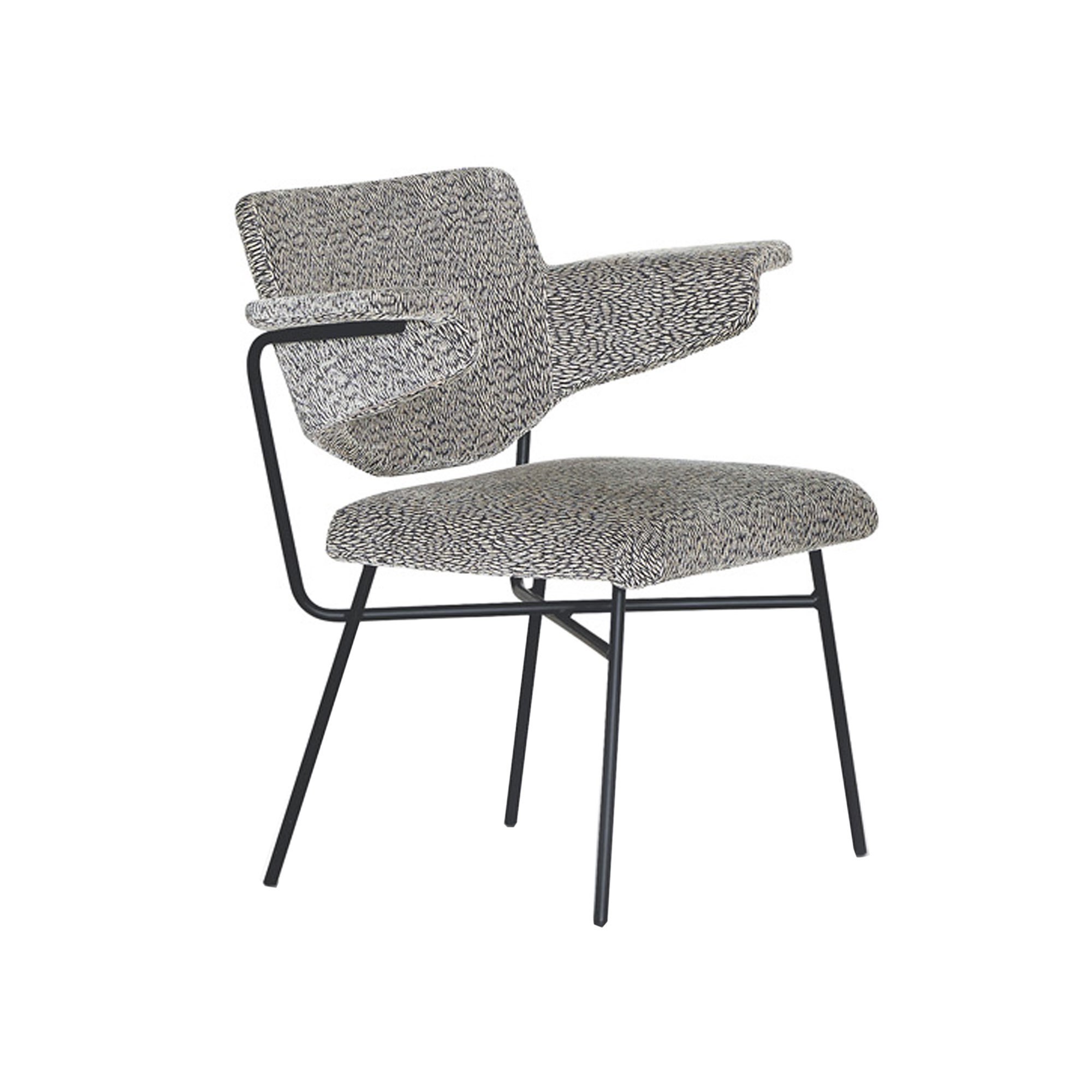 Arflex - Neptunia Chair, Fabric Cat. T4 Hero 381 - Spisestoler - Grå - Metall/Tre/Tekstilmateriale/Skum