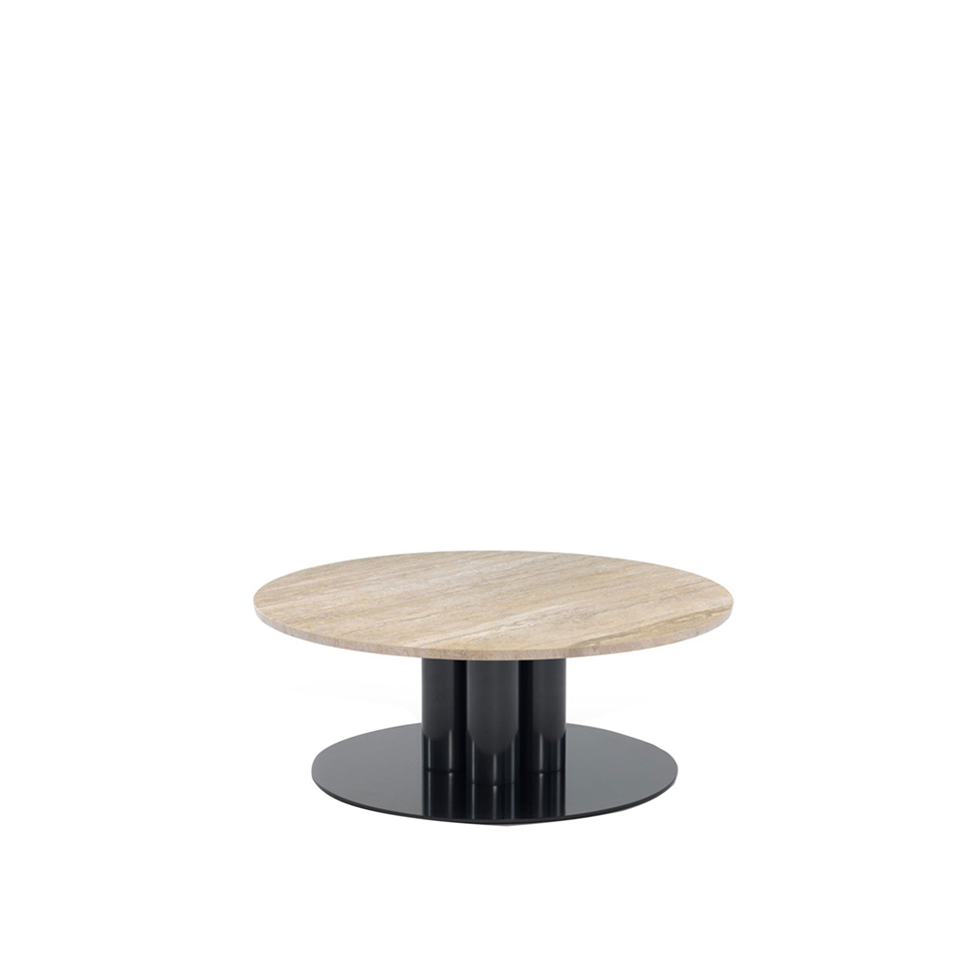 Arflex - Goya Small Table Ø 50 x 24 cm, Travertino Romano - Småbord & sidobord - Beige - Metall/Sten