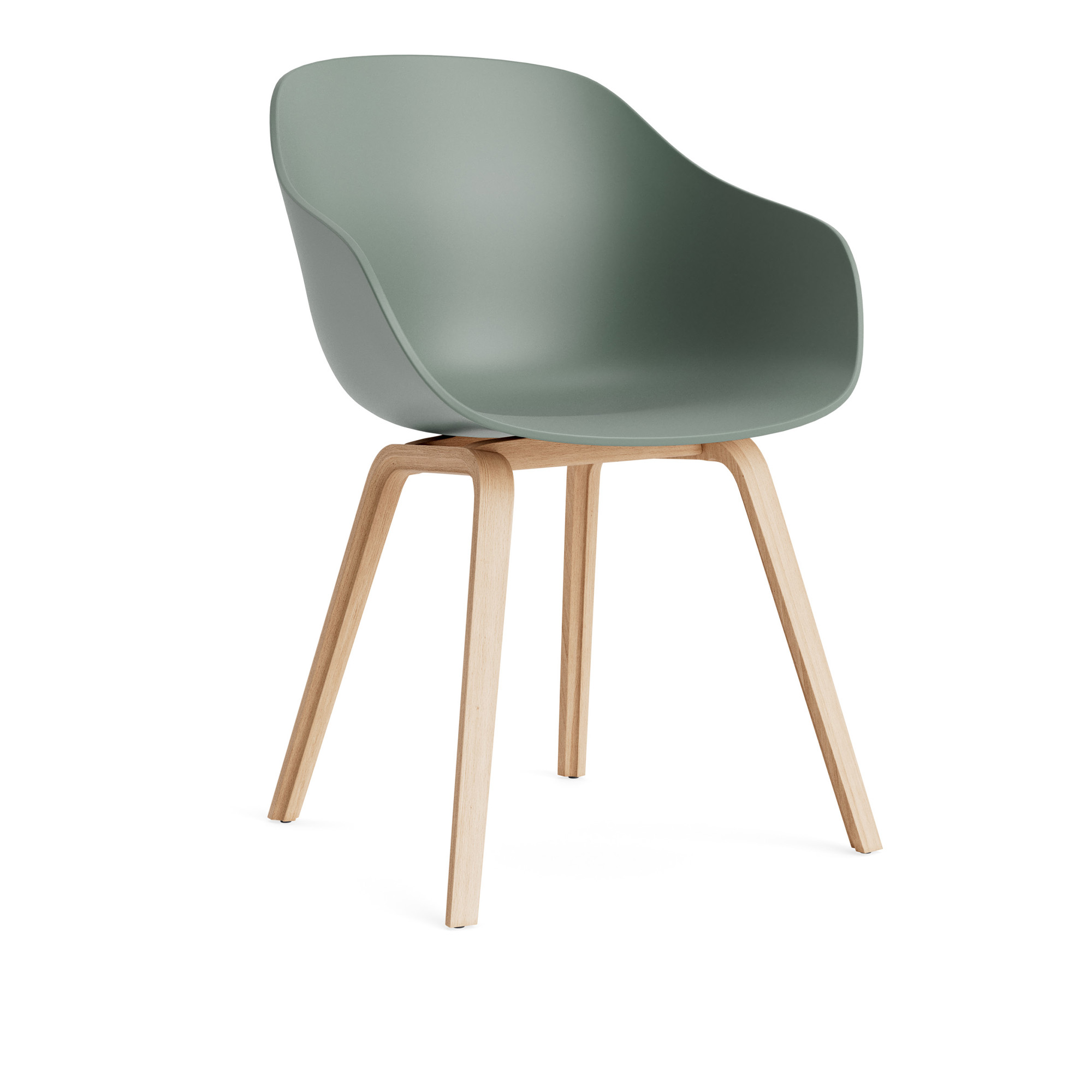 HAY - AAC222 Chair Soaped Oak Base Fall Green 2.0 Shell - Matstolar - Hee Welling - Grön - Trä/Plast
