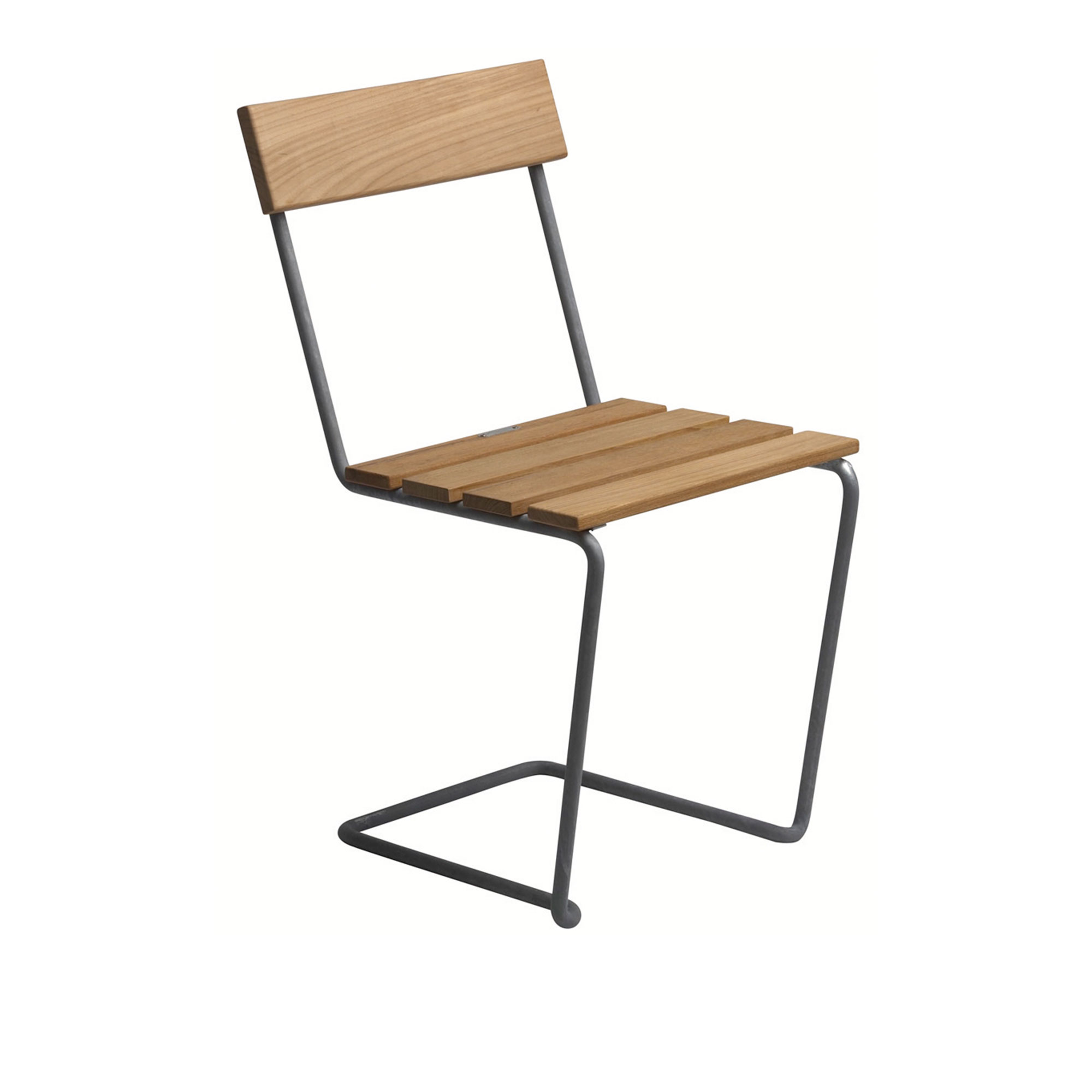 Grythyttan Stålmöbler - Stol 1 Obehandlad teak / Varmförzinkat stativ - Matstolar utomhus - Artur Lindqvist - Träfärgad - Metall/Trä | Utemöbler - Utestolar - Matstolar Utomhus | Möbelexperten