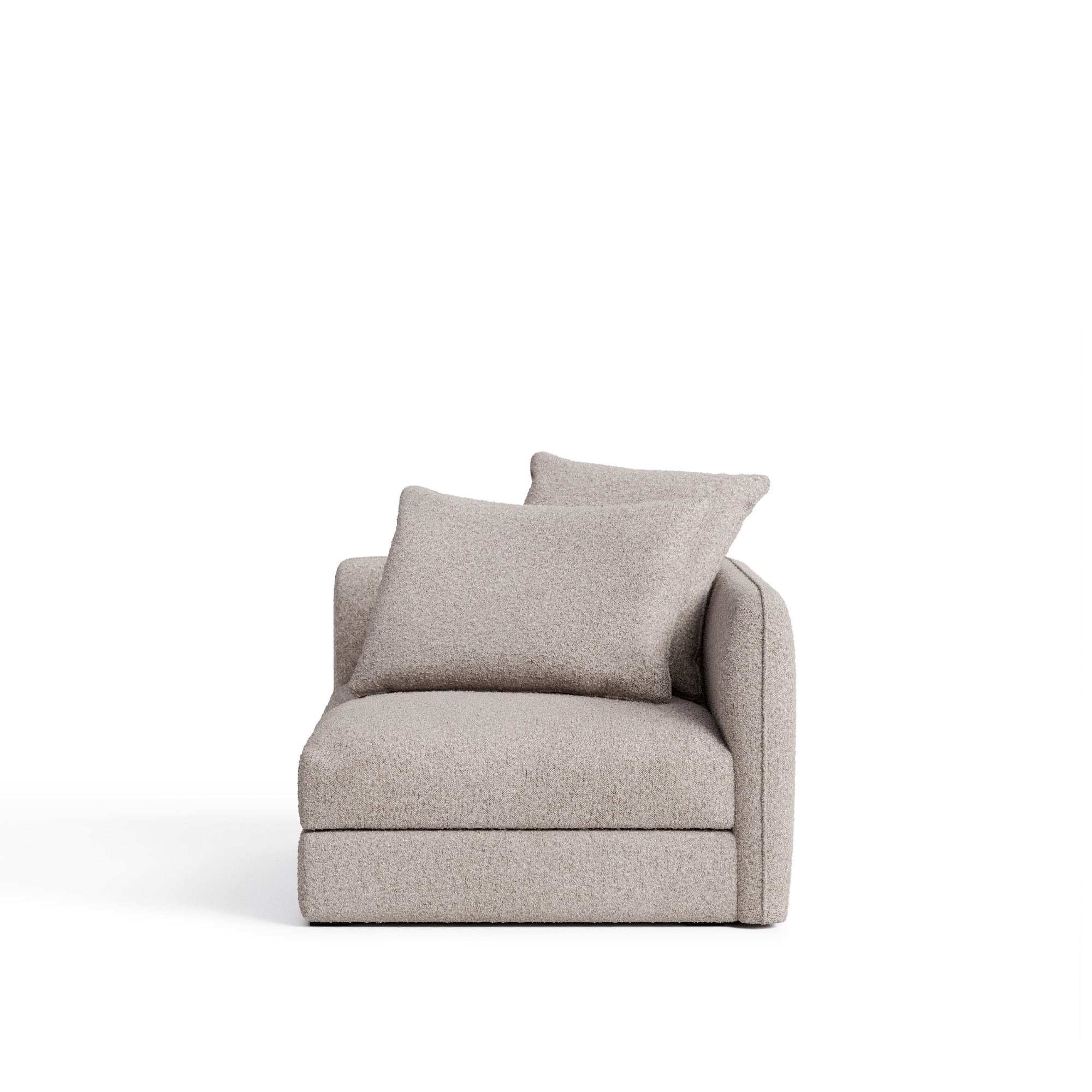 NO GA - Pavarotti Right Module Small - Ascot Beige 11 - NO GA Studio - Beige - Dun/Metall/Trä/Skum