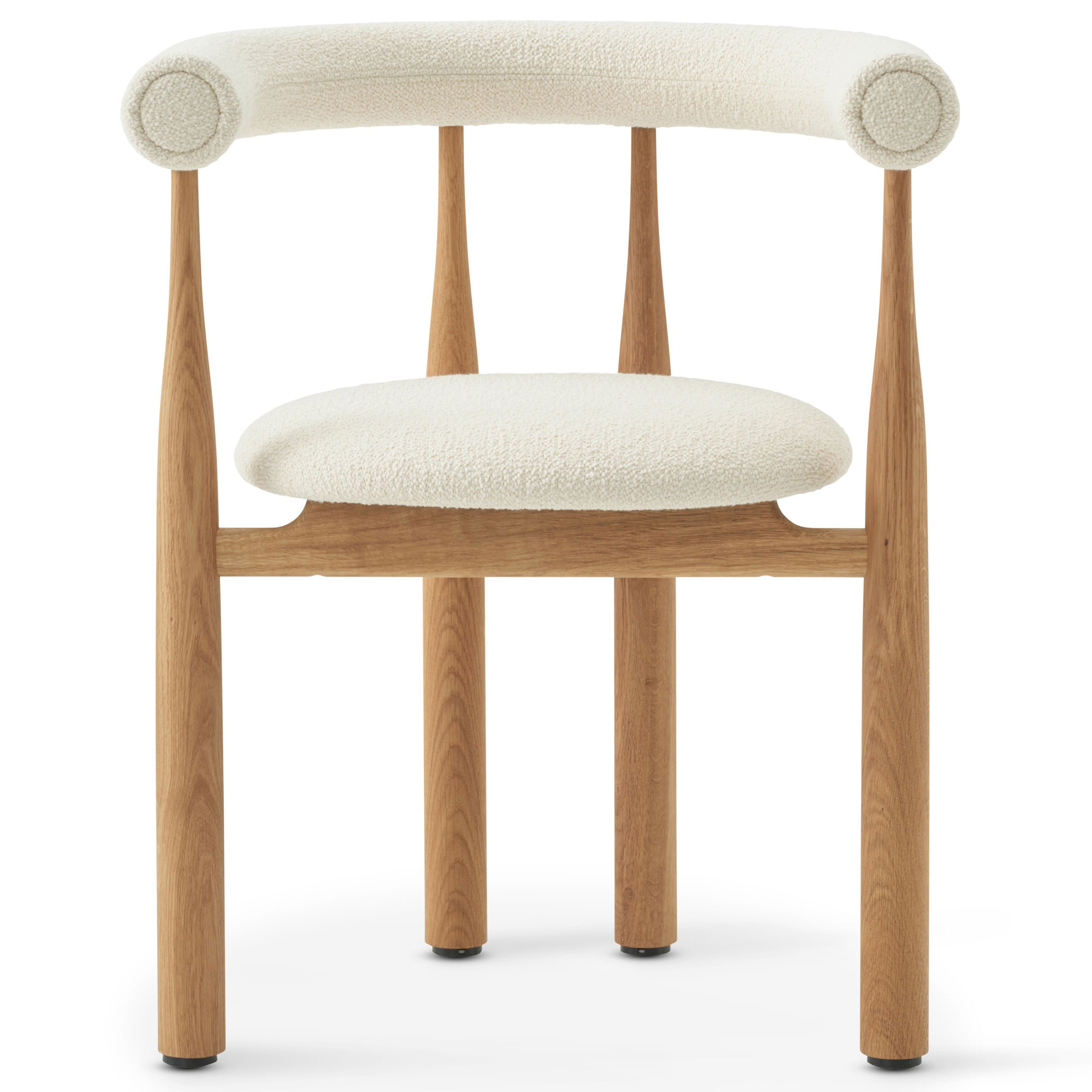 New Works - Bukowski Chair, Fully Upholstered, Oak, Barnum 024 - Matstolar - Steven Bukowski - Beige - Trä