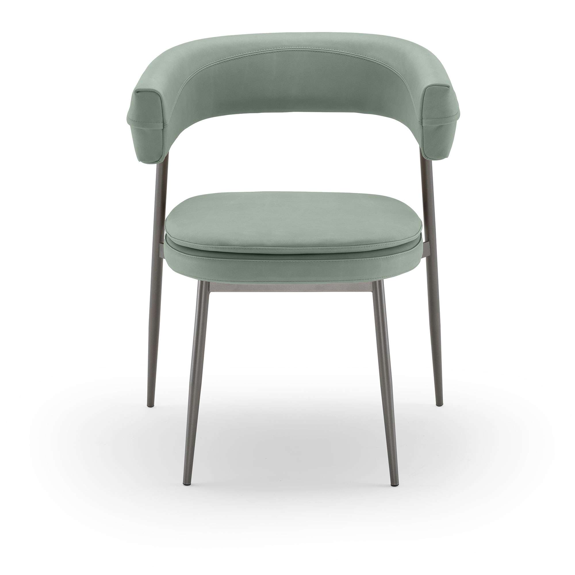 Zanotta - Nena Armchair, Graphite Painted Steel, Leather Cat. 98 Super 0942 - Spisestoler - Lanzavecchia + Wai - Grønn - Lær/Metall/Plast