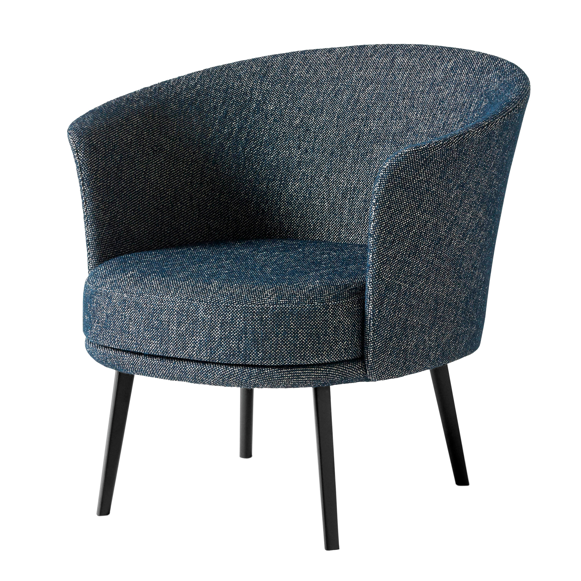 HAY - Dorso Fairway Dark Blue / Black Powder Coated Steel Base - Fåtöljer - GamFratesi - Metall/Trä/Textilmaterial/Skum