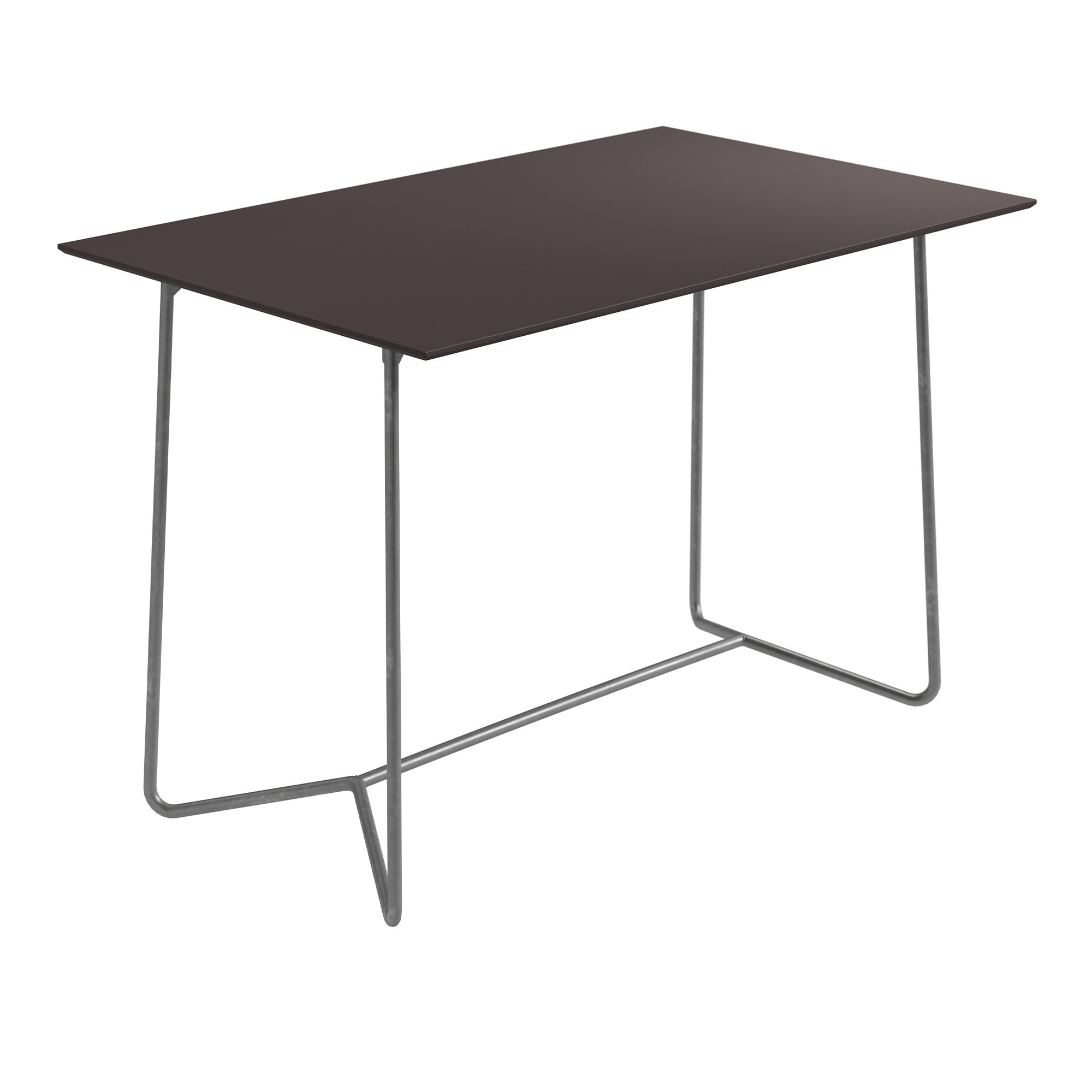 Grythyttan Stålmöbler - High Tech Table 110x70 cm Charcoal Compact Laminate With Hot Galvanized Steel Base - Matbord utomhus - Träfärgad - Metall/Trä | Utemöbler - Utebord - Matbord Utomhus | Möbelexperten