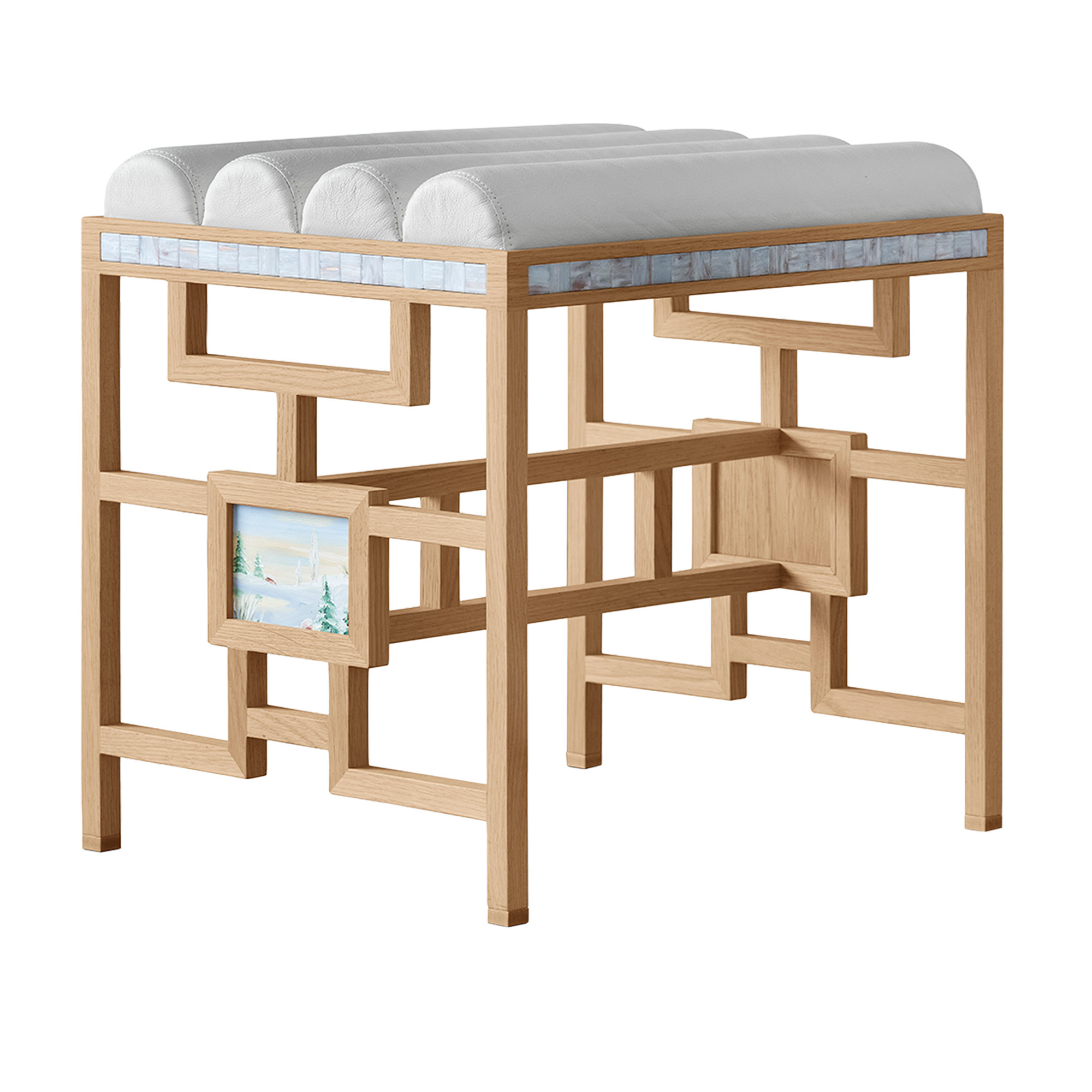 Källemo - Nationalpallen Vinter - Pallar - Ernst Billgren - Vit - Läder/Trä | Möbler - Stolar Och Pallar - Pallar | Möbelexperten