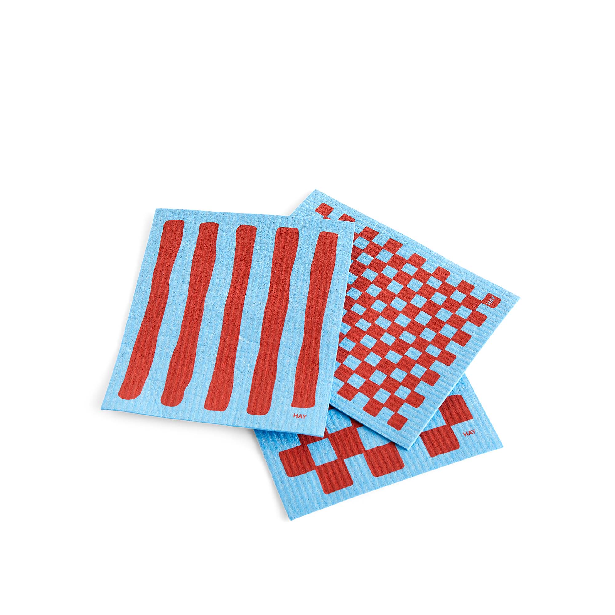 HAY - Sponge Dish Cloth Set of 3 / Blue - Disktrasor och diskborstar