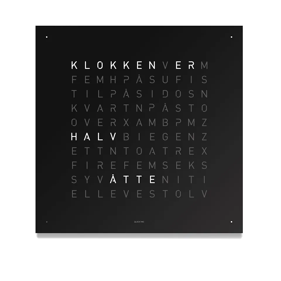 Qlocktwo Earth 90 Stainless Steel - Black Pepper