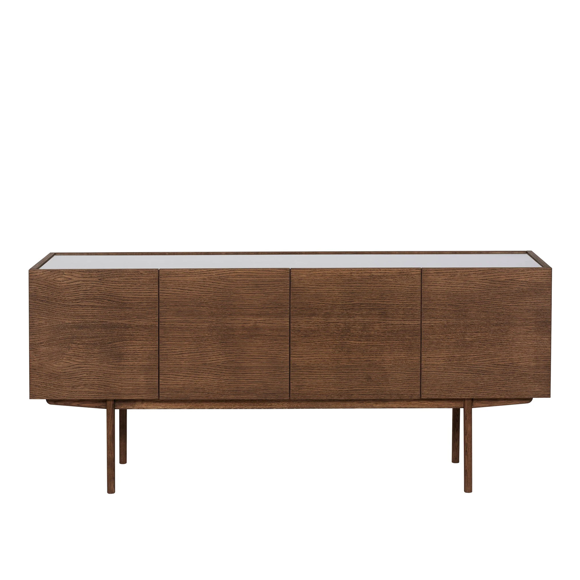 Asplund - Luc Deluxe 160 doors P4 - American Walnut Oak, Glass top, - Sideboards - Glas/Tr&auml;