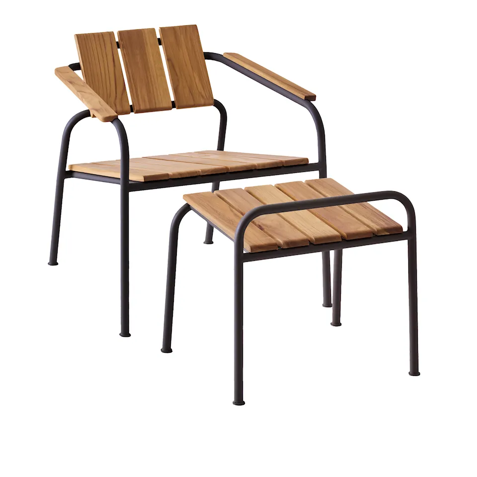 Kallio outdoor lounge chair & footrest