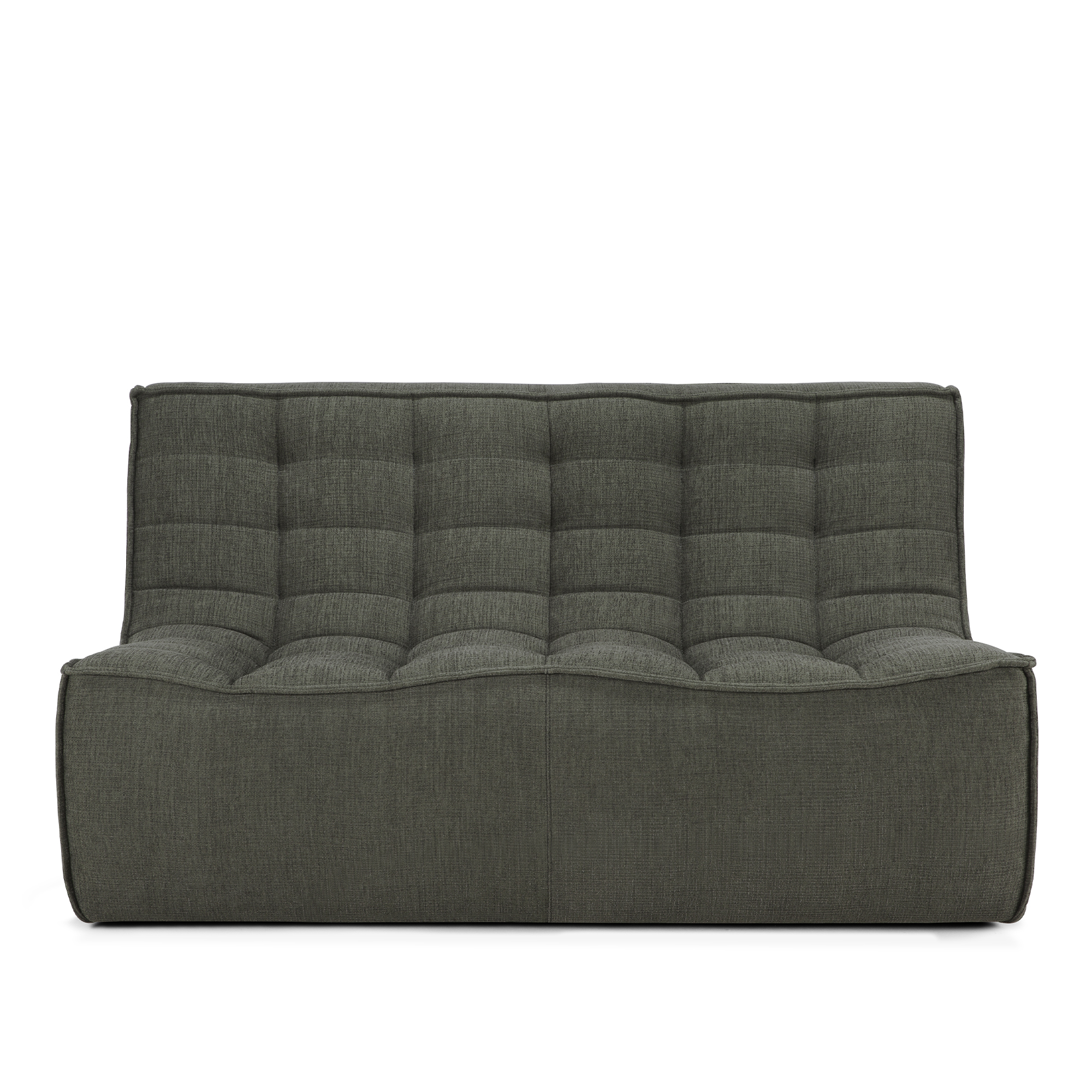 Ethnicraft - N701 Sofa - Moss Eco Fabric - 2 Seater - Soffor - Jacques Deneef - Grön - Trä/Textilmaterial/Skum | Möbler - Soffor Och Dagbäddar - Soffor | Möbelexperten